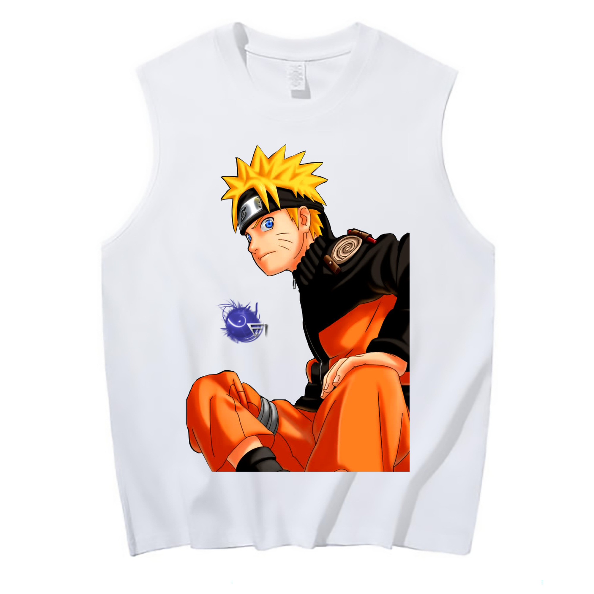 （画像用） NARUTO -ナルト- うずまき ナルト Uzumaki Naruto コットン100％タンクトップ（フロントプリント）