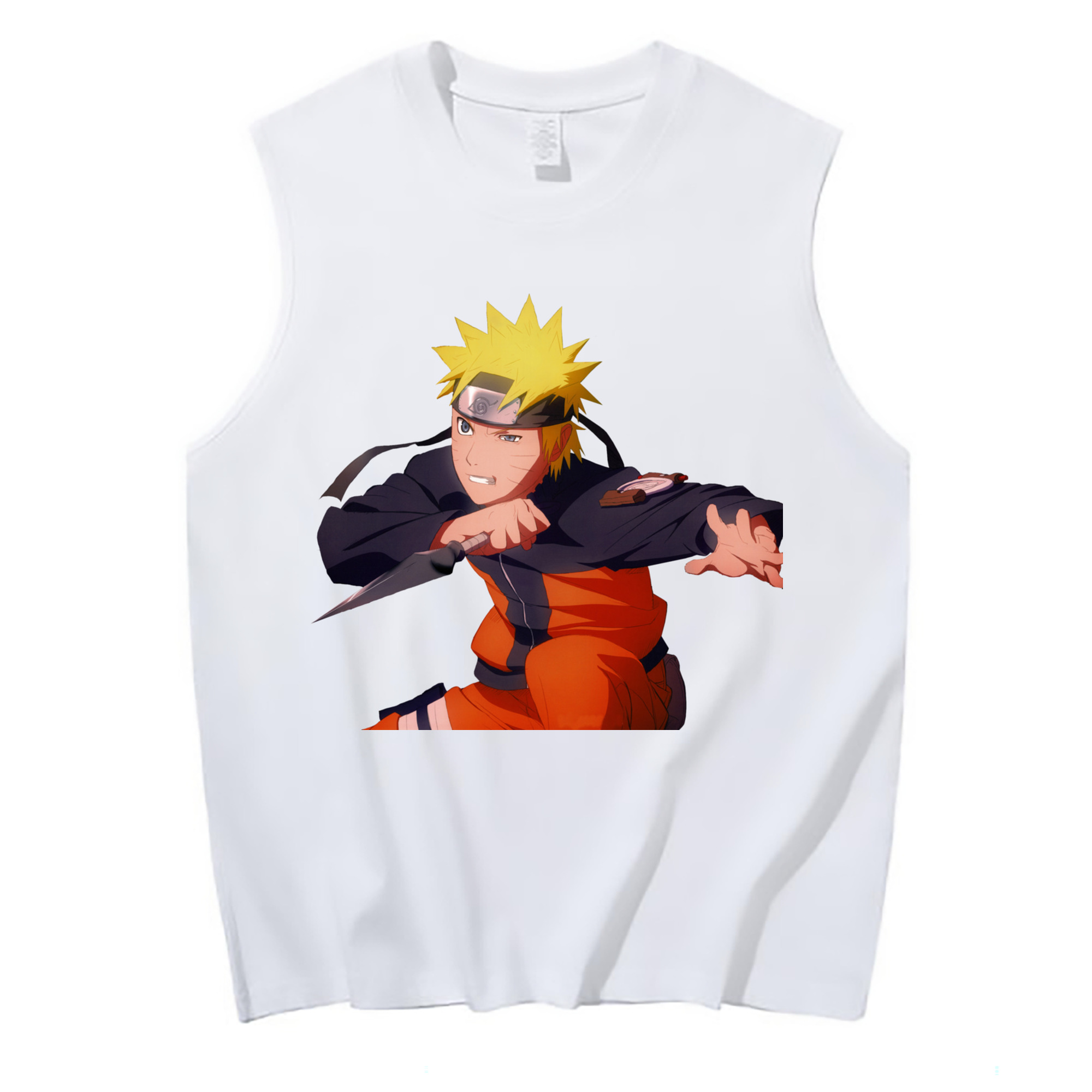 （画像用） NARUTO -ナルト- うずまき ナルト Uzumaki Naruto コットン100％タンクトップ（フロントプリント）