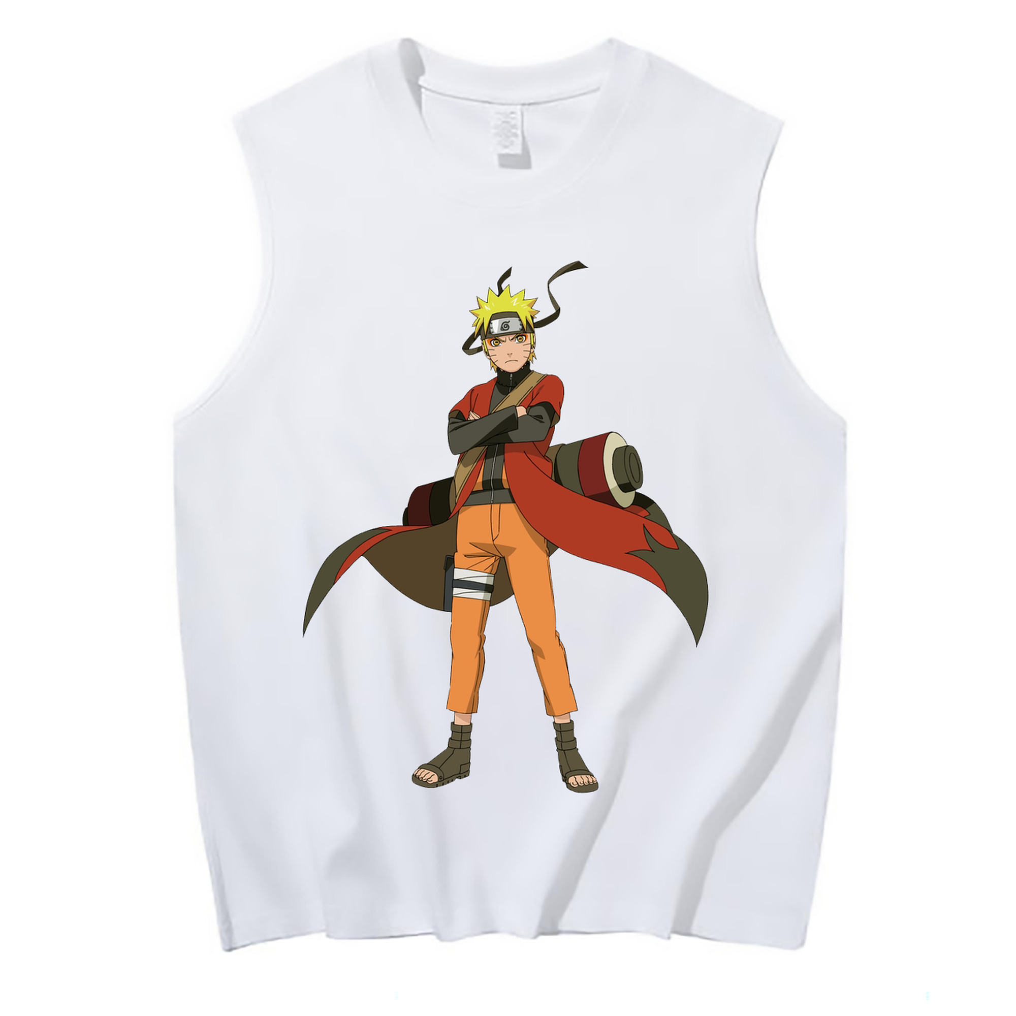 （画像用） NARUTO -ナルト- うずまき ナルト Uzumaki Naruto コットン100％タンクトップ（フロントプリント）