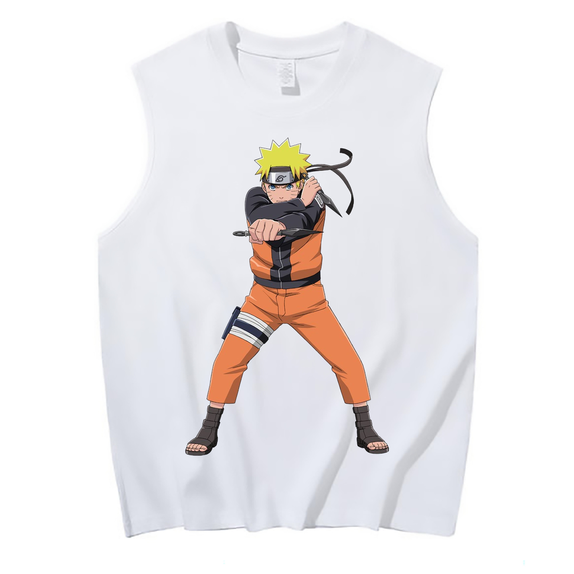 （画像用） NARUTO -ナルト- うずまき ナルト Uzumaki Naruto コットン100％タンクトップ（フロントプリント）