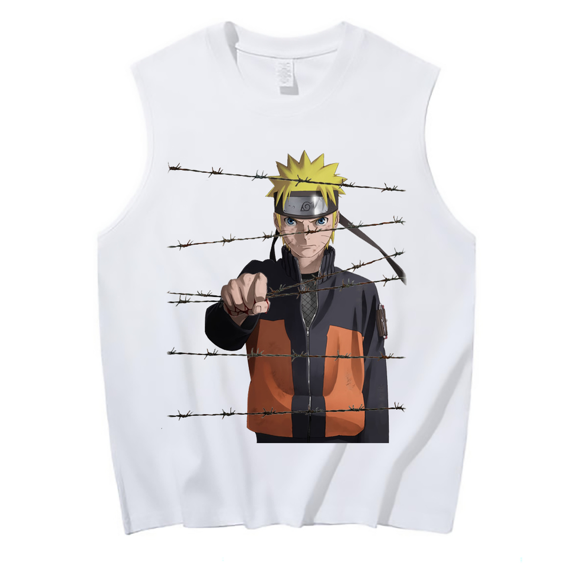 （画像用） NARUTO -ナルト- うずまき ナルト Uzumaki Naruto コットン100％タンクトップ（フロントプリント）
