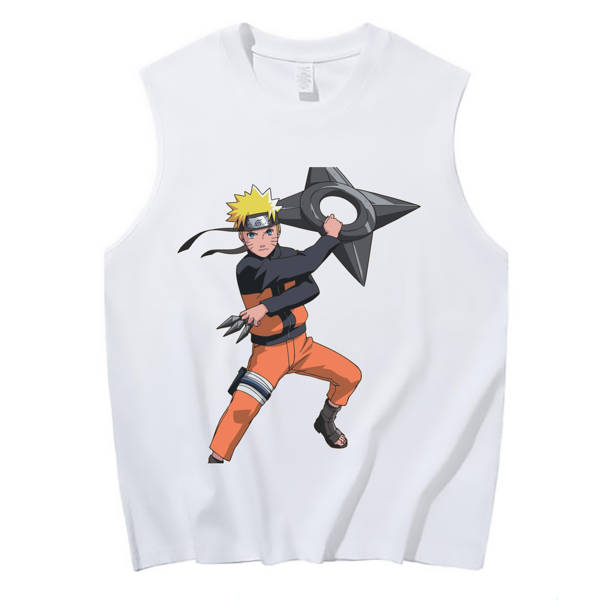 （画像用） NARUTO -ナルト- うずまき ナルト Uzumaki Naruto コットン100％タンクトップ（フロントプリント）