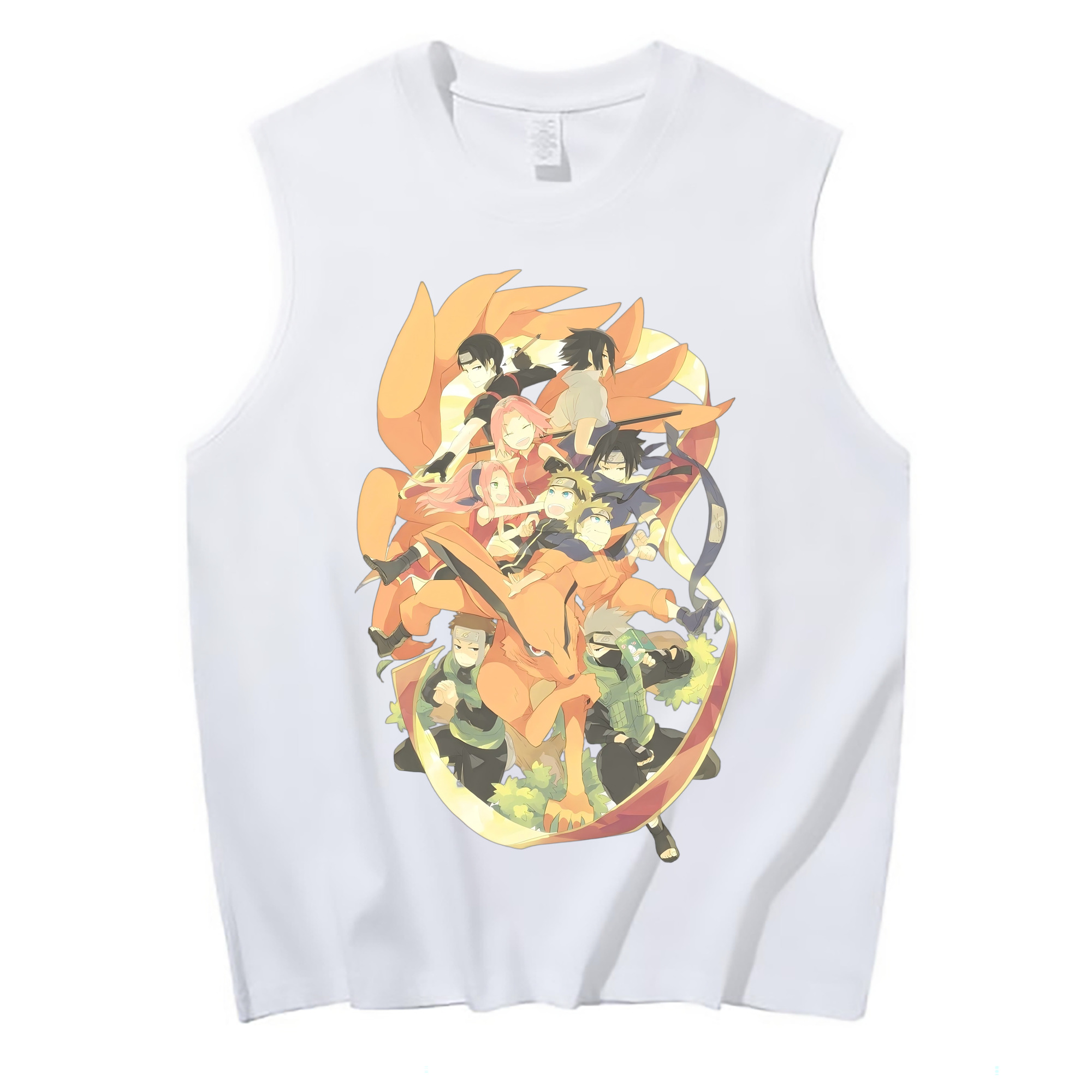 （画像用） NARUTO -ナルト- うずまき ナルト Uzumaki Naruto コットン100％タンクトップ（フロントプリント）
