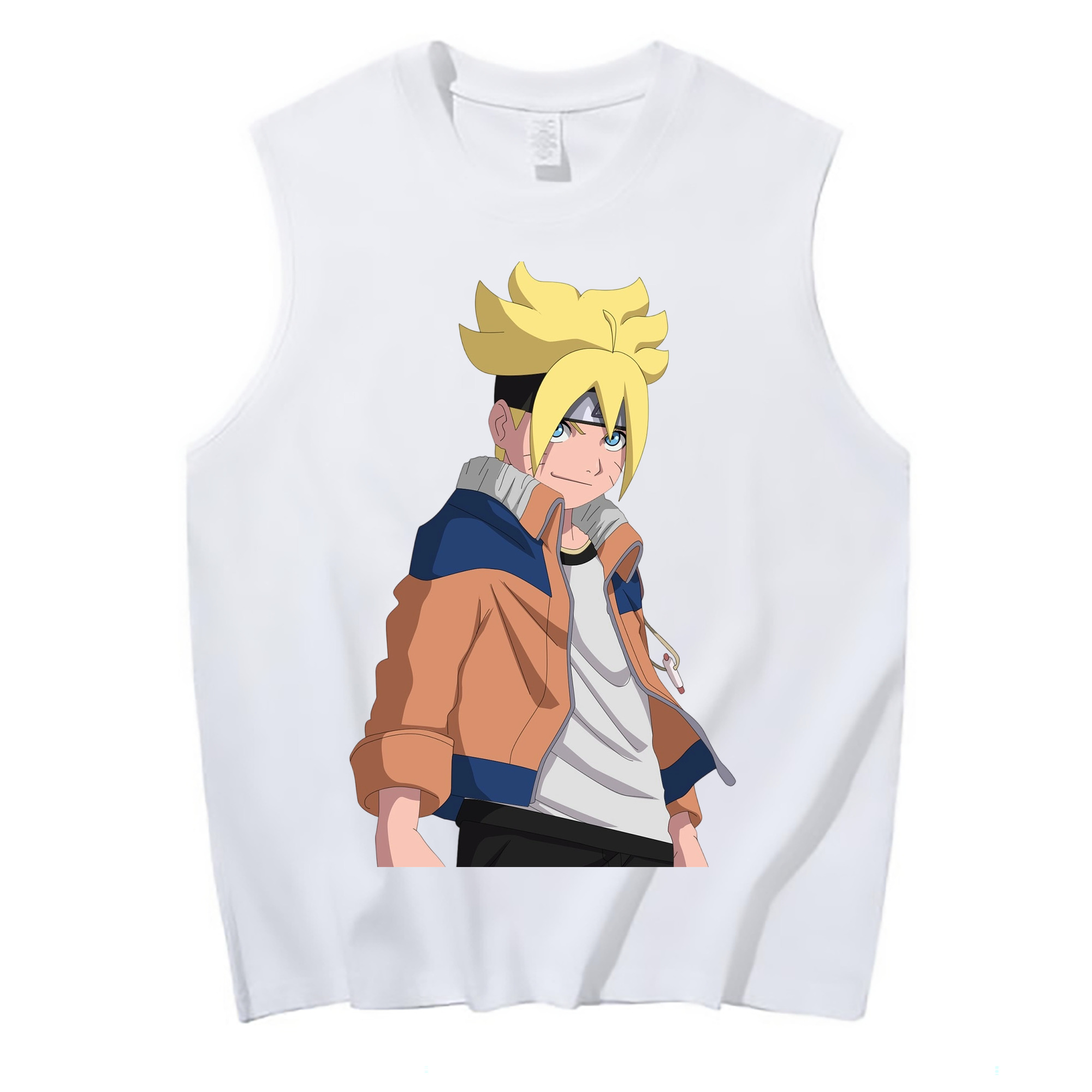 （画像用） NARUTO -ナルト- うずまき ナルト Uzumaki Naruto コットン100％タンクトップ（フロントプリント）
