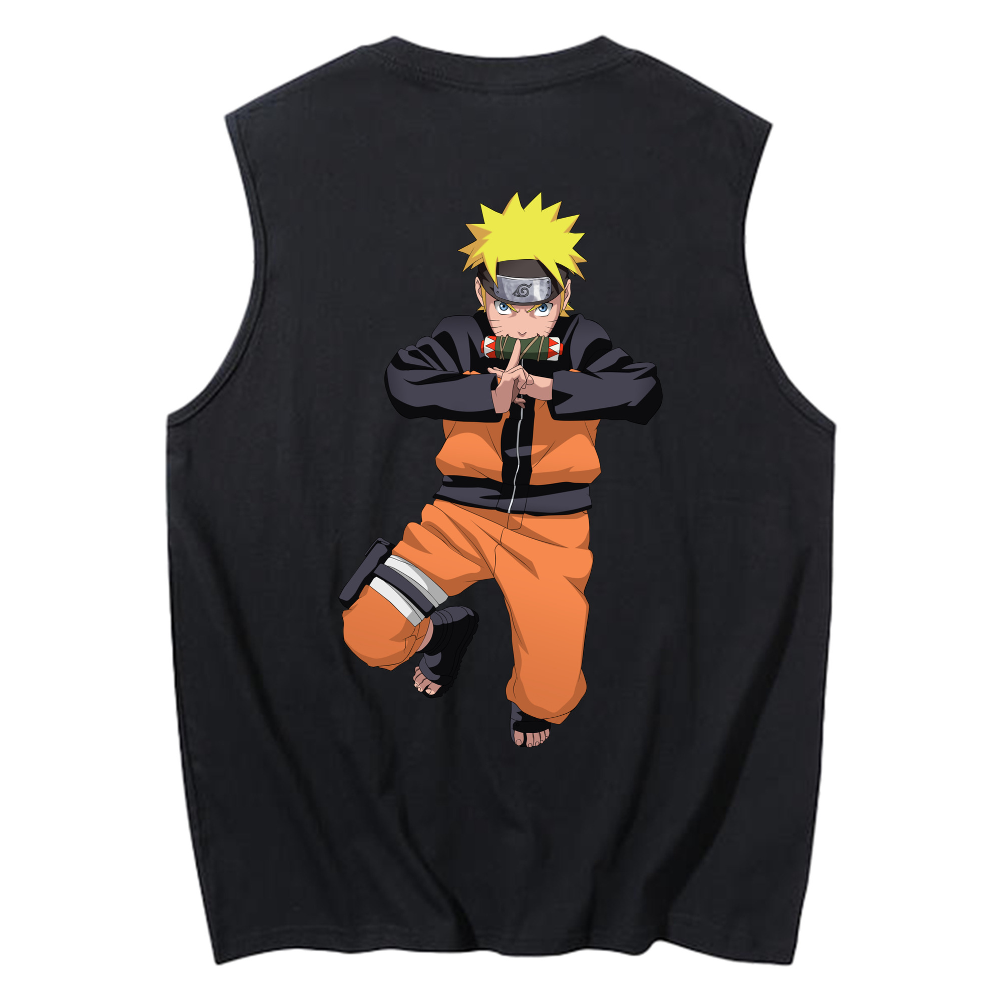 （画像用） NARUTO -ナルト- うずまき ナルト Uzumaki Naruto コットン100％タンクトップ（背面プリント）