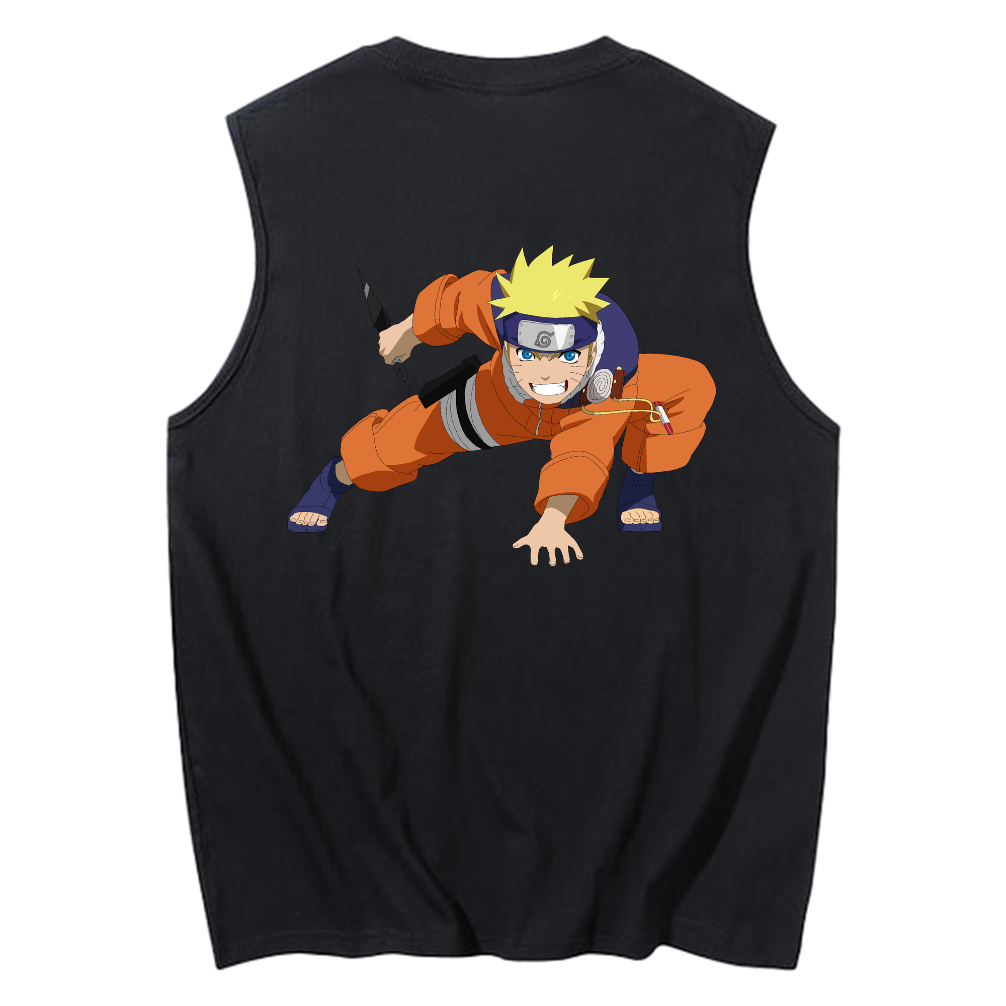 （画像用） NARUTO -ナルト- うずまき ナルト Uzumaki Naruto コットン100％タンクトップ（背面プリント）