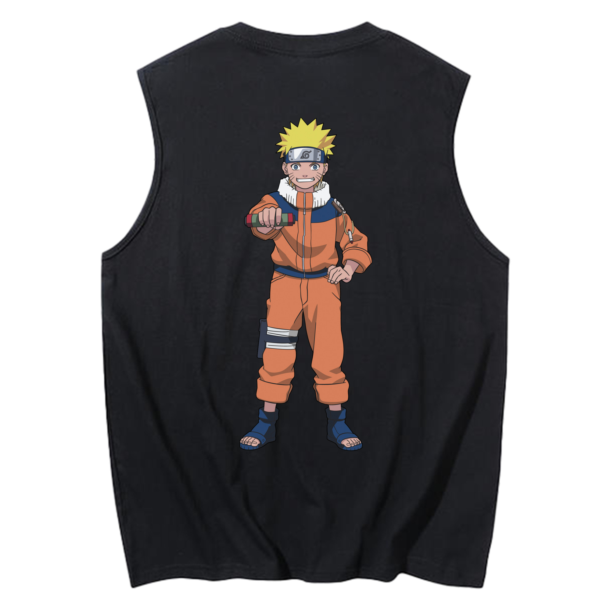 （画像用） NARUTO -ナルト- うずまき ナルト Uzumaki Naruto コットン100％タンクトップ（背面プリント）