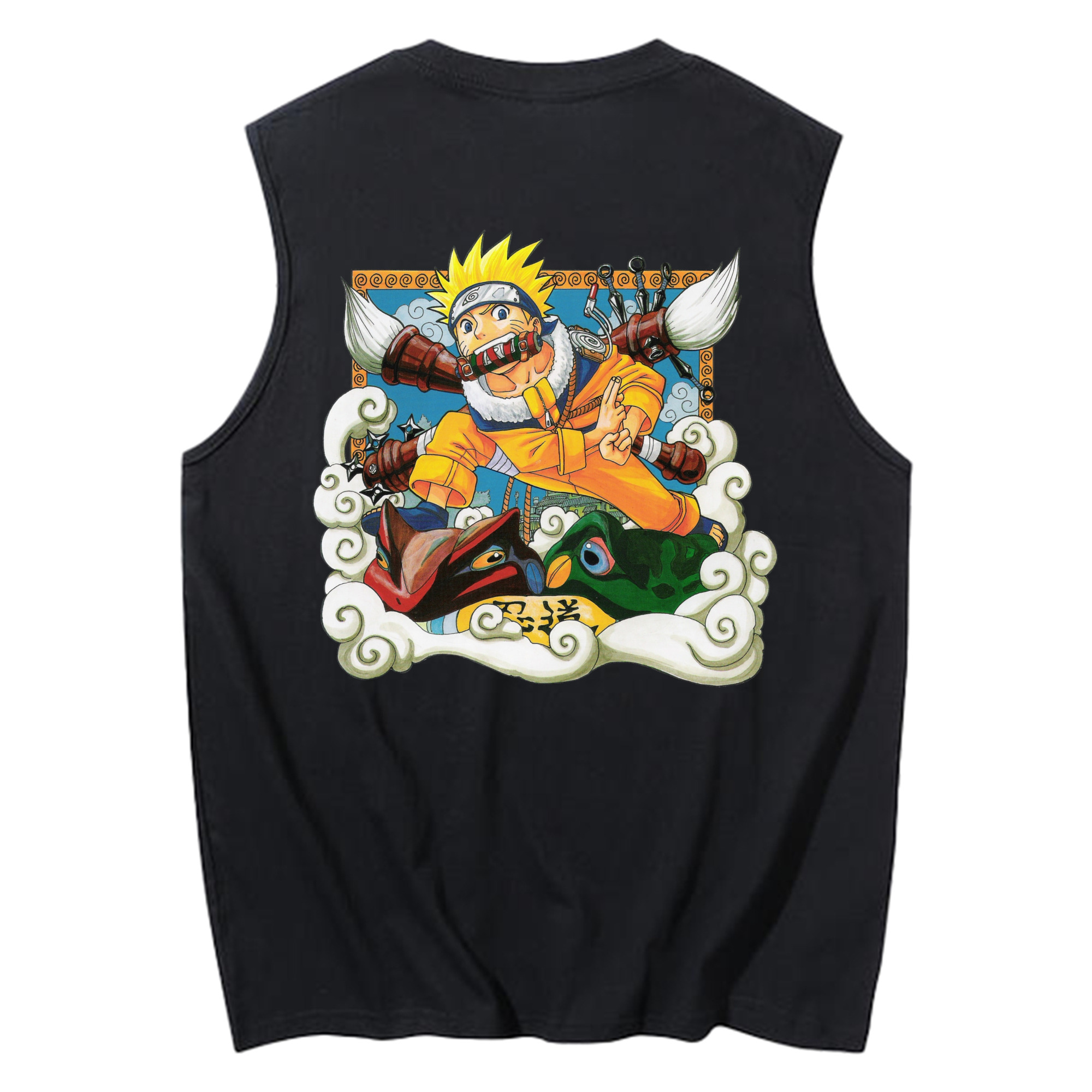 （画像用） NARUTO -ナルト- うずまき ナルト Uzumaki Naruto コットン100％タンクトップ（背面プリント）