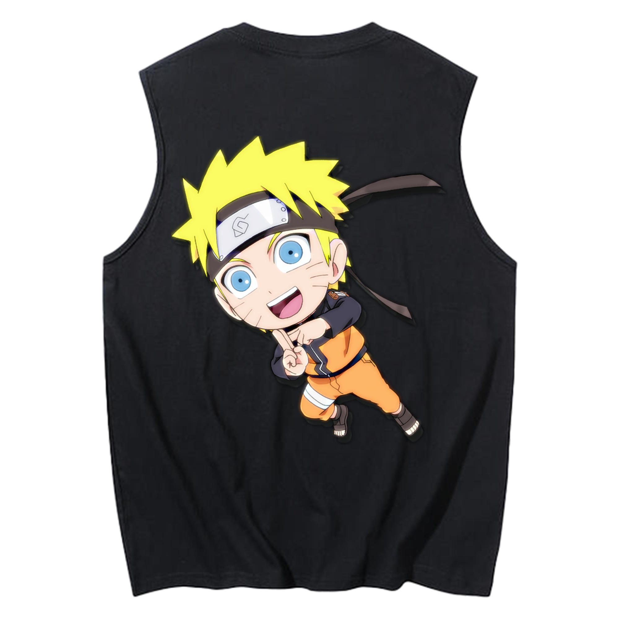 （画像用） NARUTO -ナルト- うずまき ナルト Uzumaki Naruto コットン100％タンクトップ（背面プリント）