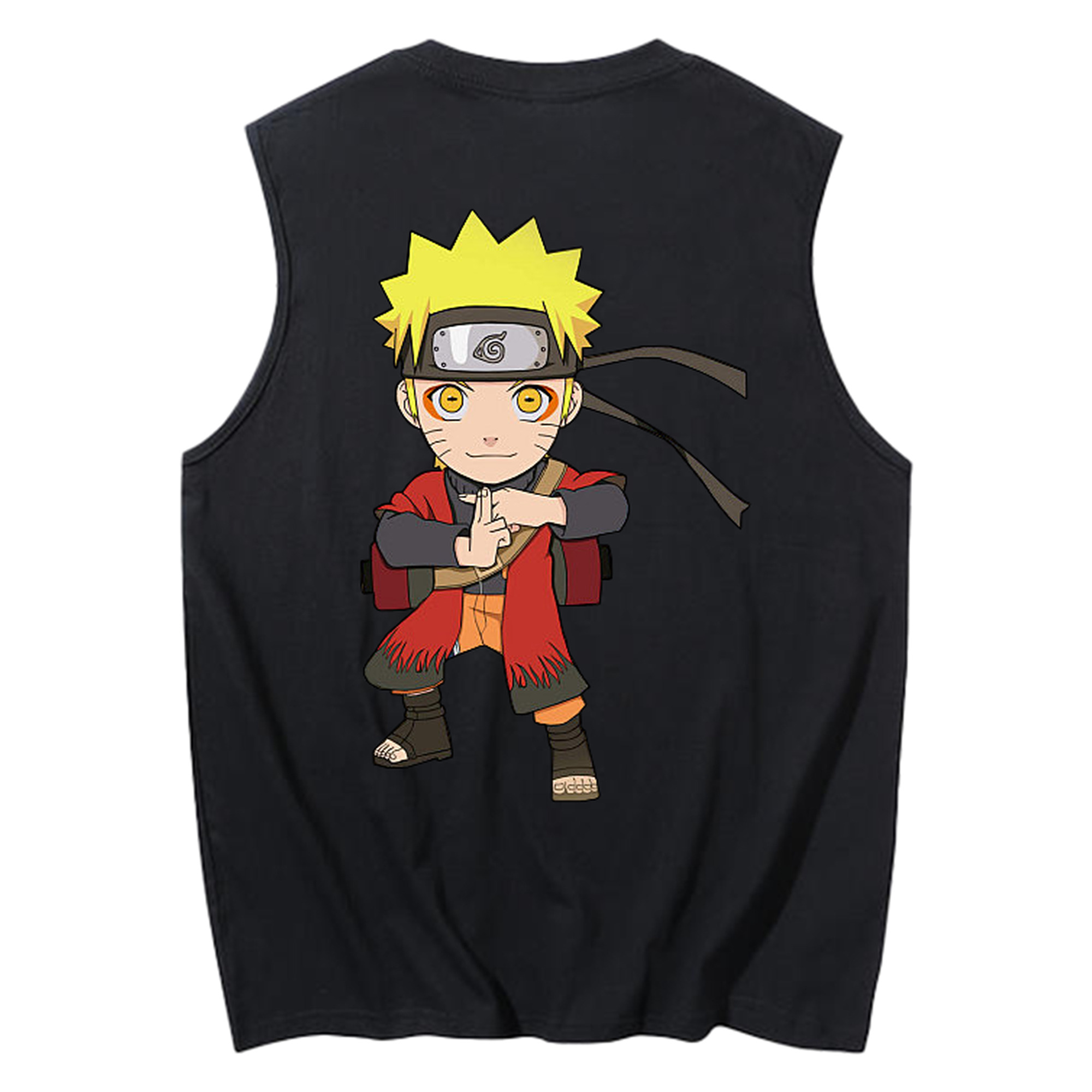 （画像用） NARUTO -ナルト- うずまき ナルト Uzumaki Naruto コットン100％タンクトップ（背面プリント）