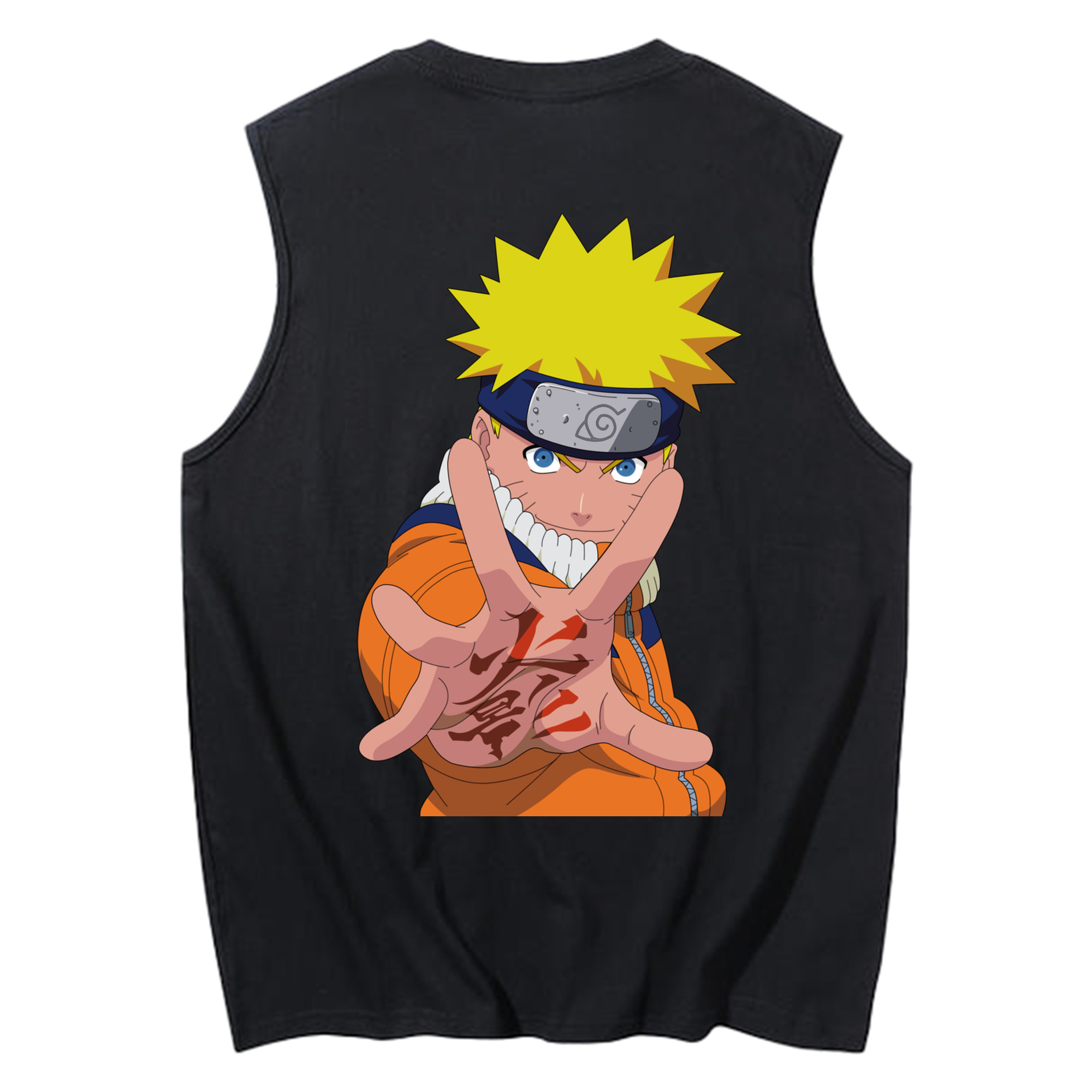 （画像用） NARUTO -ナルト- うずまき ナルト Uzumaki Naruto コットン100％タンクトップ（背面プリント）