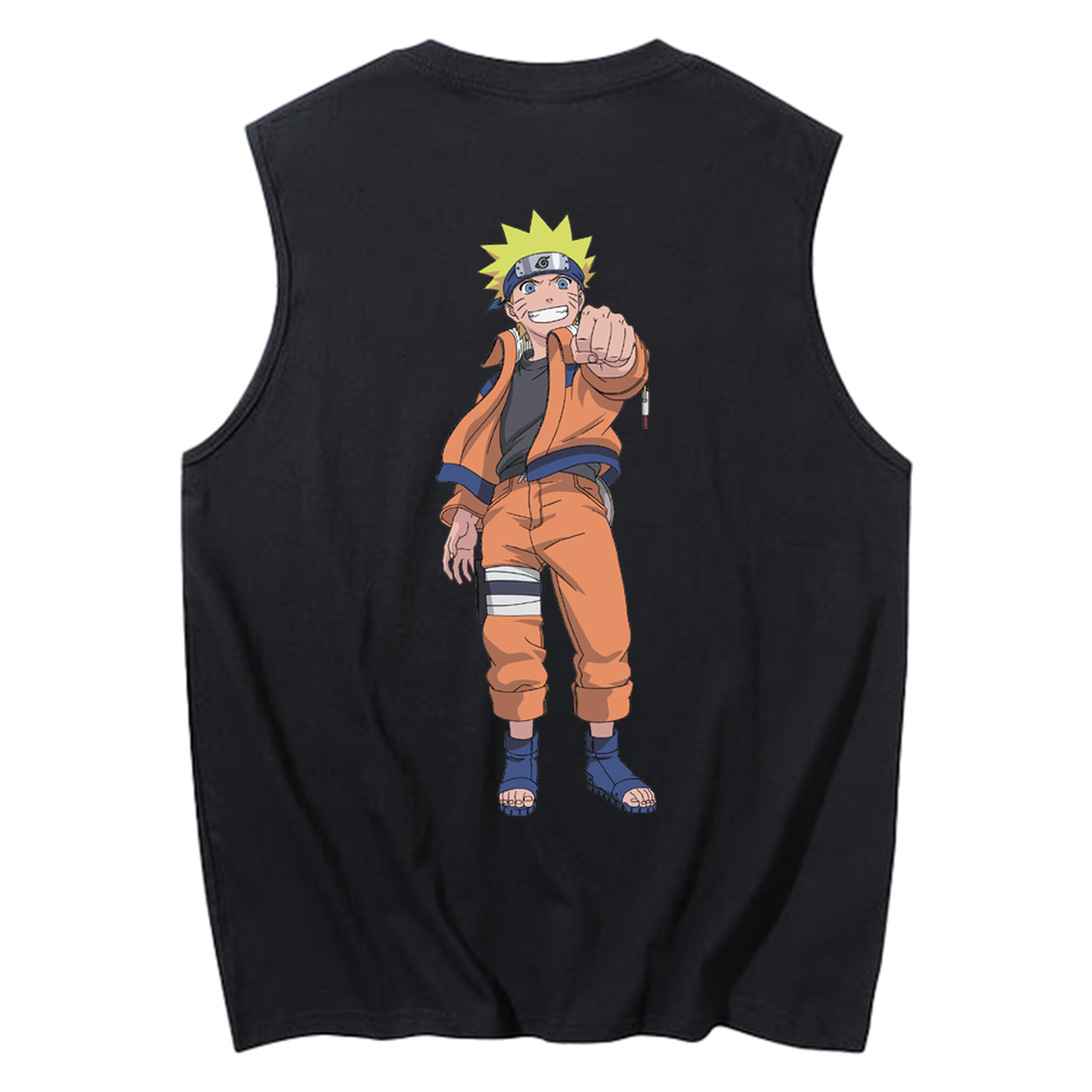 （画像用） NARUTO -ナルト- うずまき ナルト Uzumaki Naruto コットン100％タンクトップ（背面プリント）