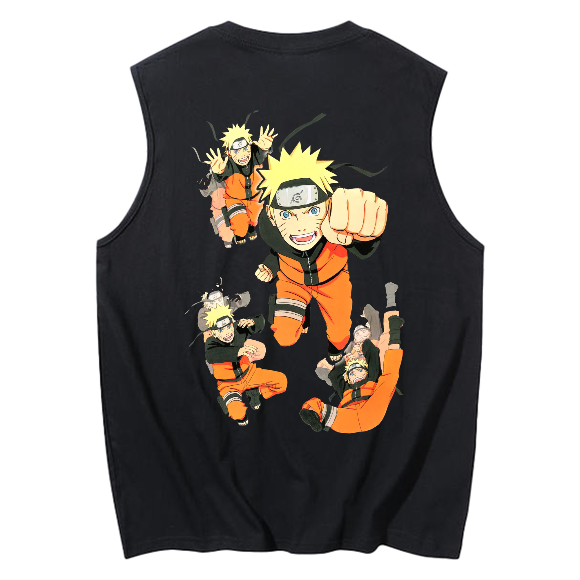 （画像用） NARUTO -ナルト- うずまき ナルト Uzumaki Naruto コットン100％タンクトップ（背面プリント）