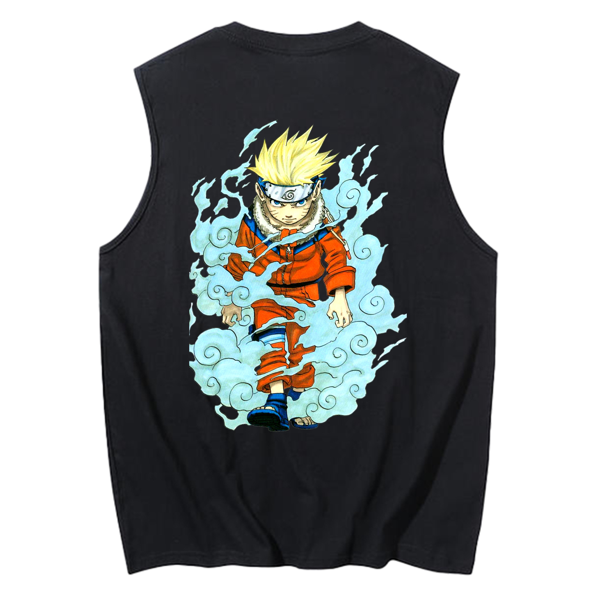 （画像用） NARUTO -ナルト- うずまき ナルト Uzumaki Naruto コットン100％タンクトップ（背面プリント）