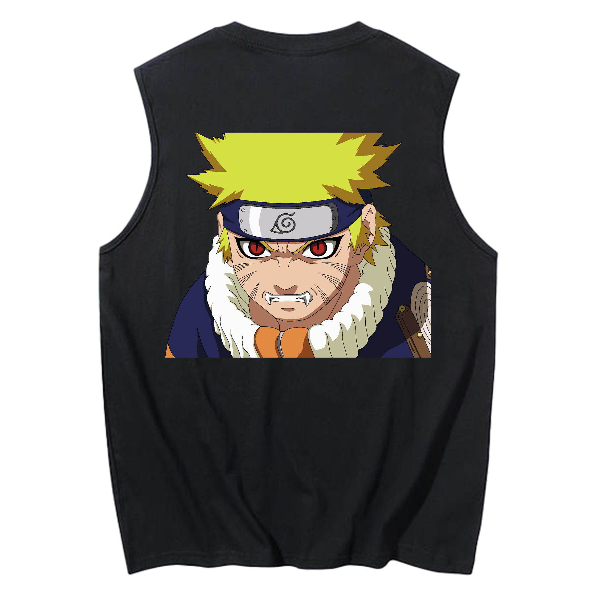 （画像用） NARUTO -ナルト- うずまき ナルト Uzumaki Naruto コットン100％タンクトップ（背面プリント）