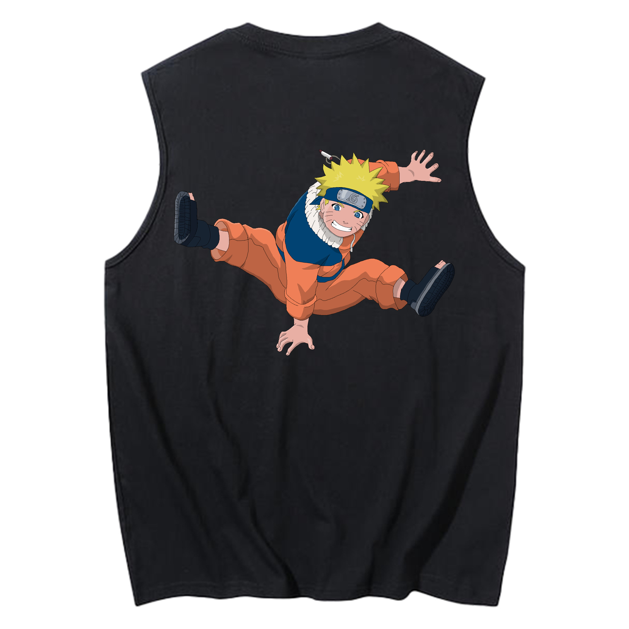 （画像用） NARUTO -ナルト- うずまき ナルト Uzumaki Naruto コットン100％タンクトップ（背面プリント）