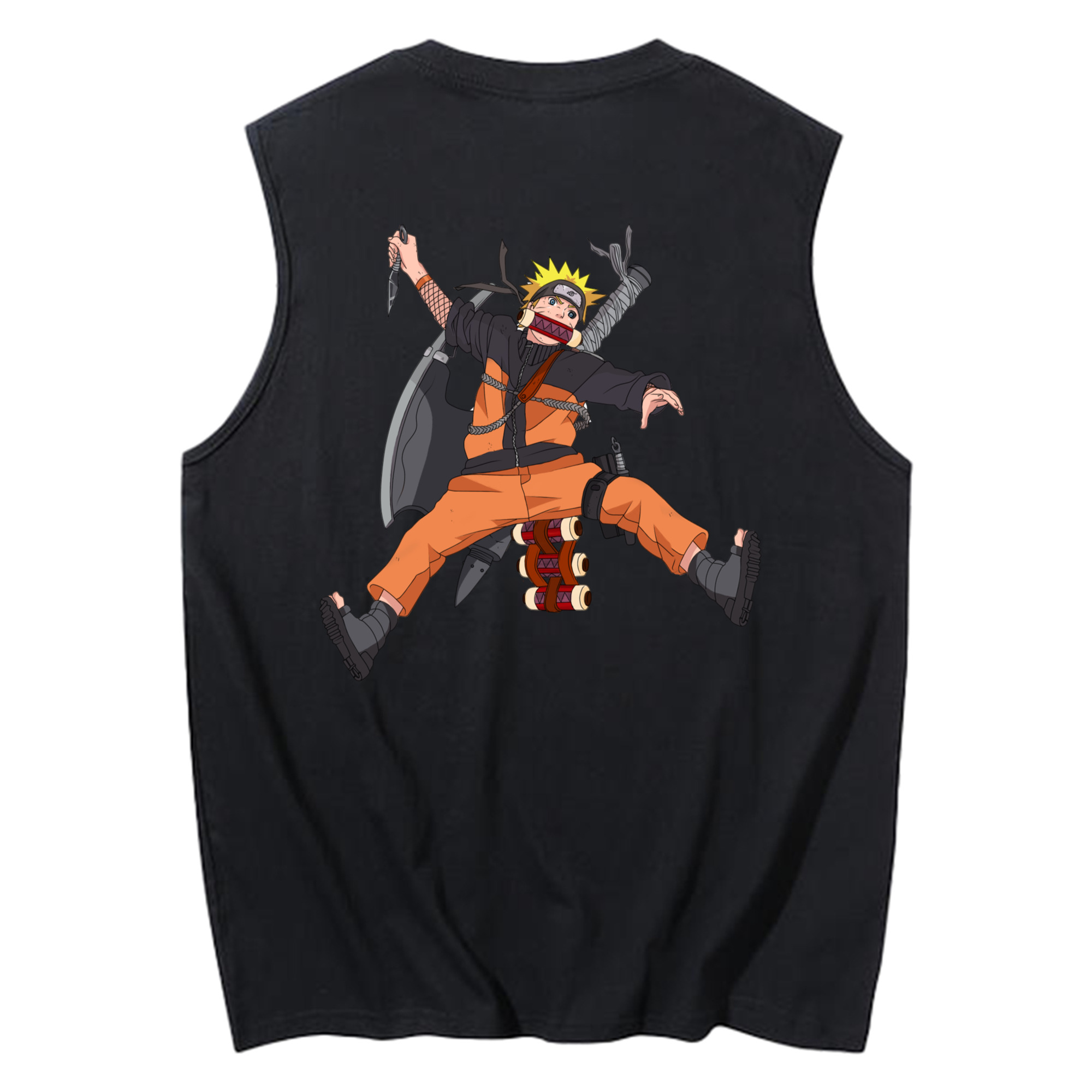 （画像用） NARUTO -ナルト- うずまき ナルト Uzumaki Naruto コットン100％タンクトップ（背面プリント）