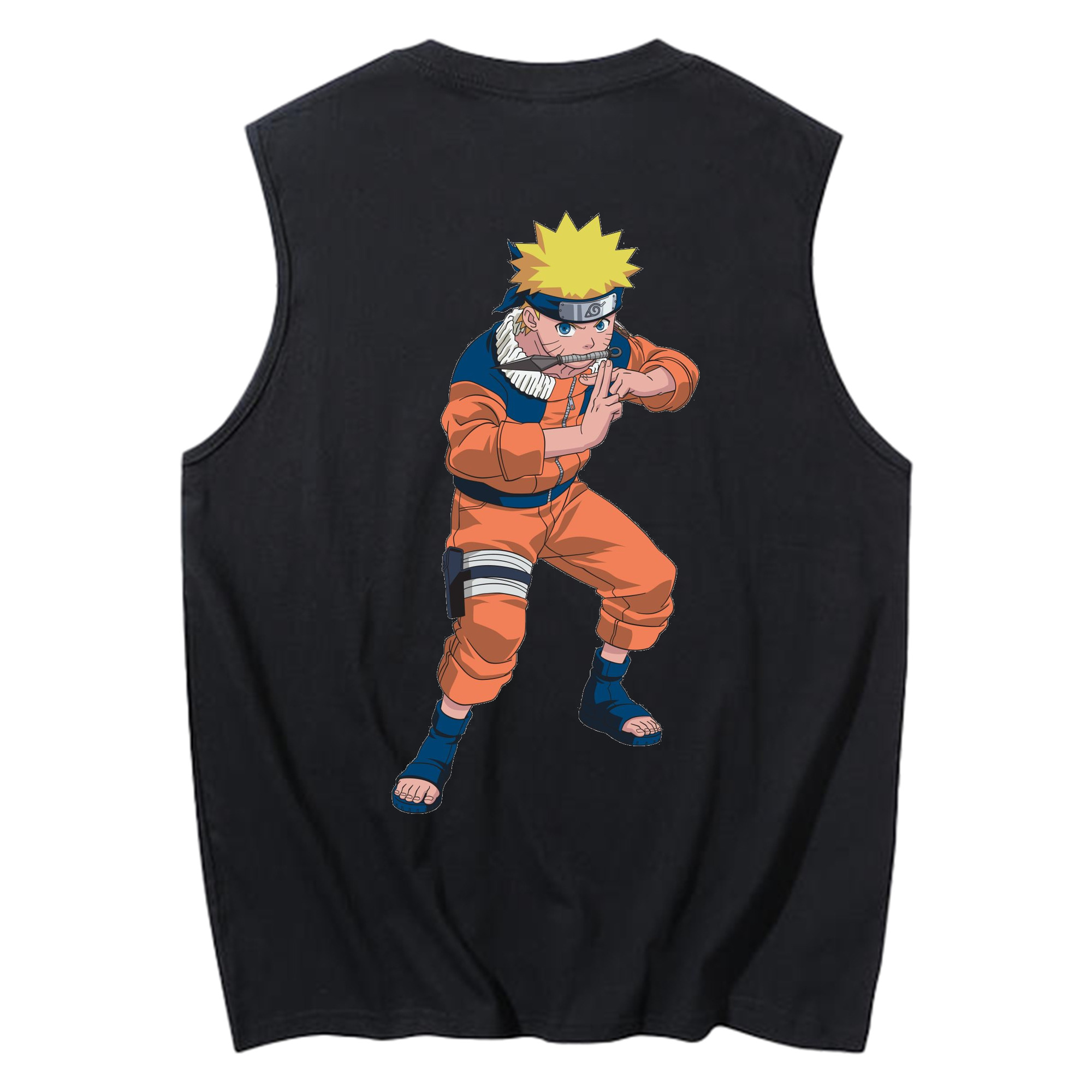 （画像用） NARUTO -ナルト- うずまき ナルト Uzumaki Naruto コットン100％タンクトップ（背面プリント）