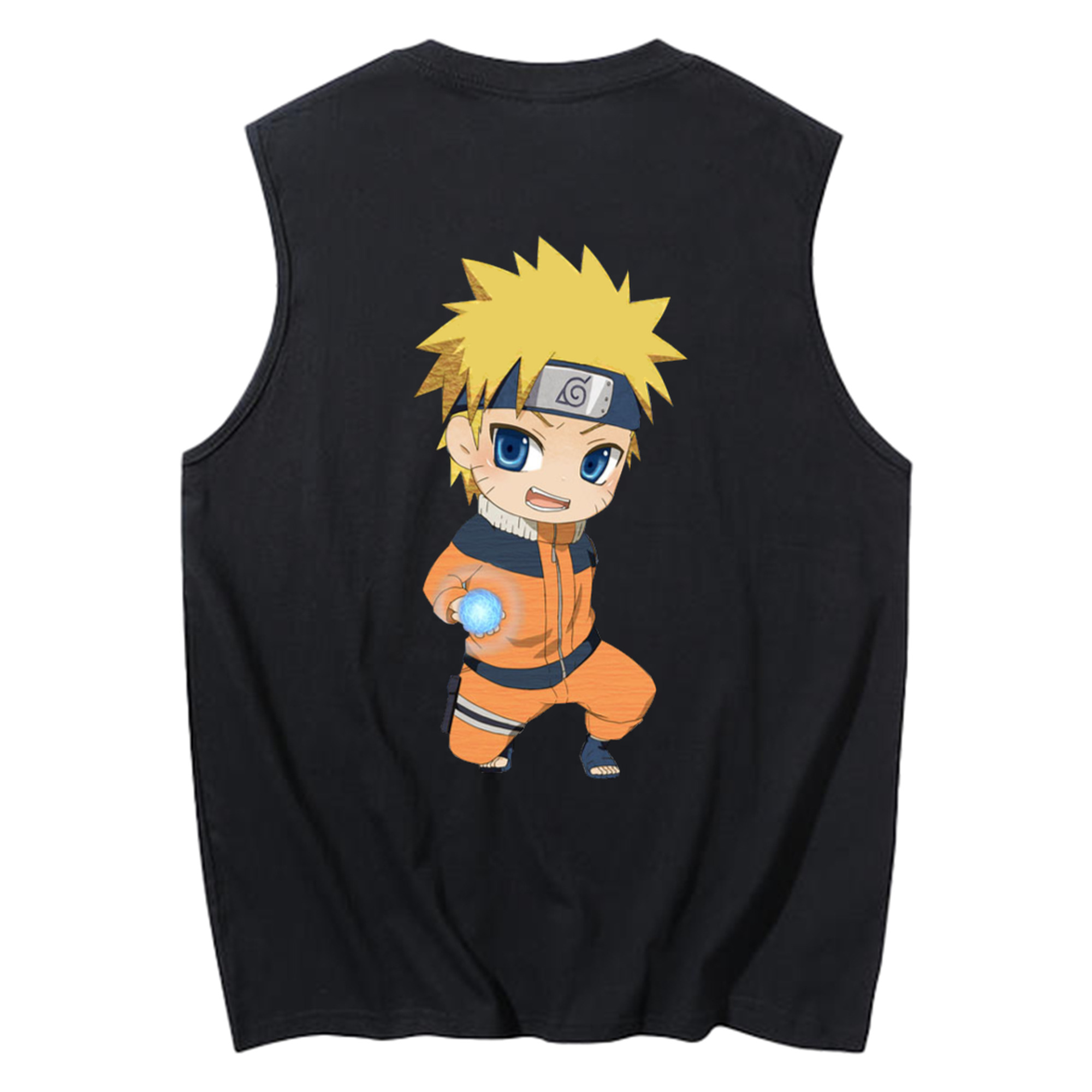 （画像用） NARUTO -ナルト- うずまき ナルト Uzumaki Naruto コットン100％タンクトップ（背面プリント）