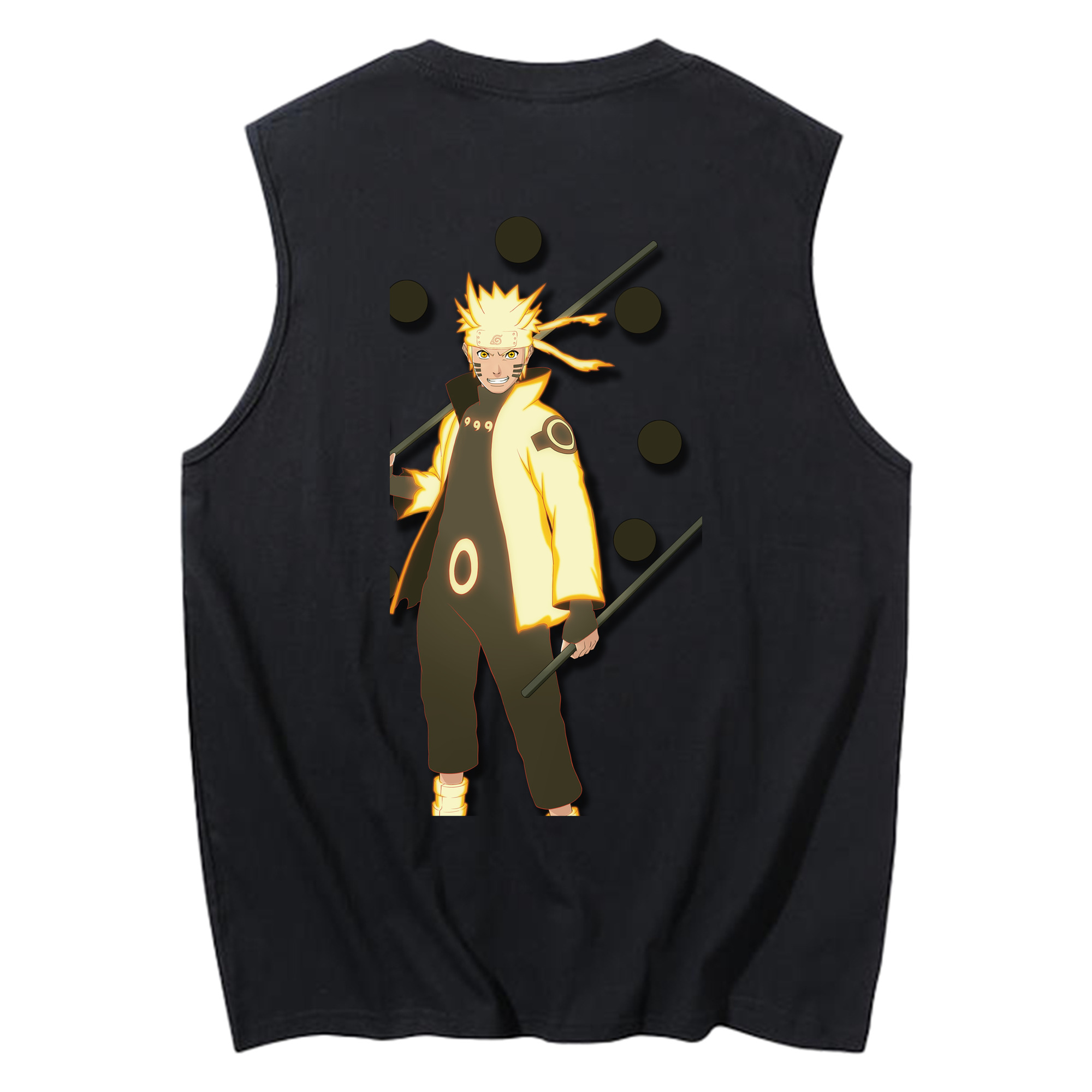 （画像用） NARUTO -ナルト- うずまき ナルト Uzumaki Naruto コットン100％タンクトップ（背面プリント）