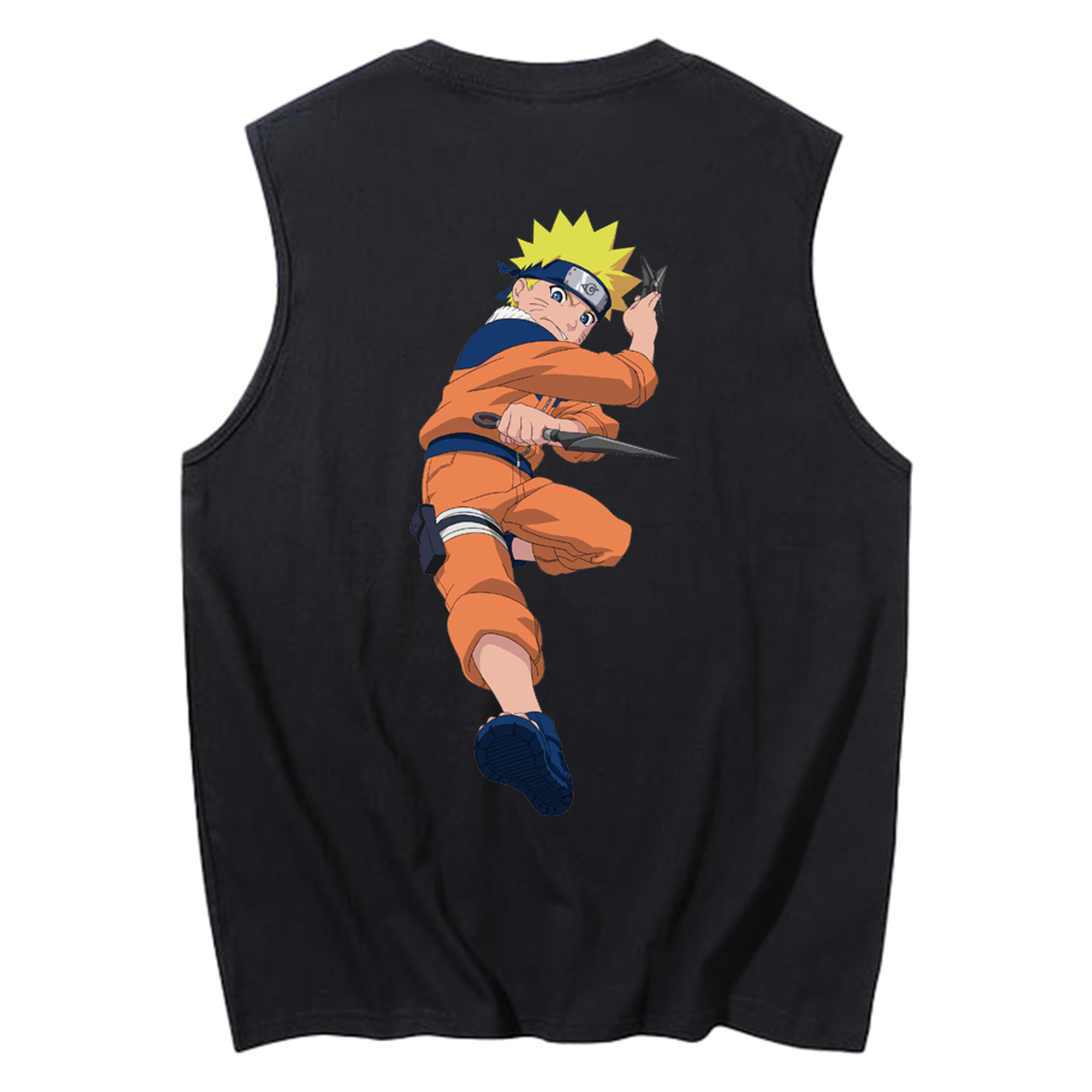 （画像用） NARUTO -ナルト- うずまき ナルト Uzumaki Naruto コットン100％タンクトップ（背面プリント）