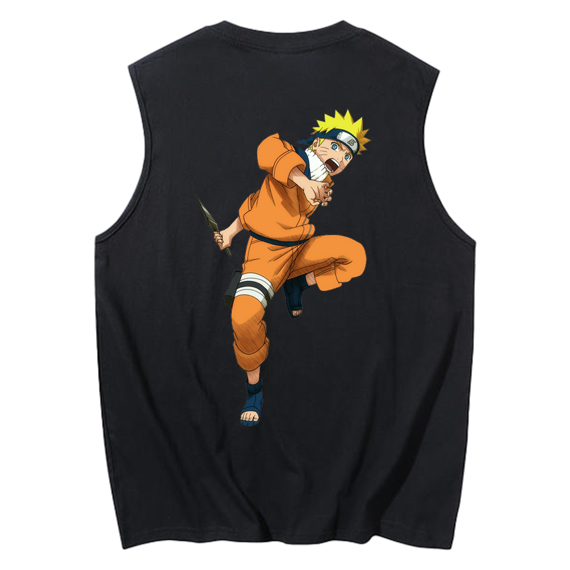 （画像用） NARUTO -ナルト- うずまき ナルト Uzumaki Naruto コットン100％タンクトップ（背面プリント）