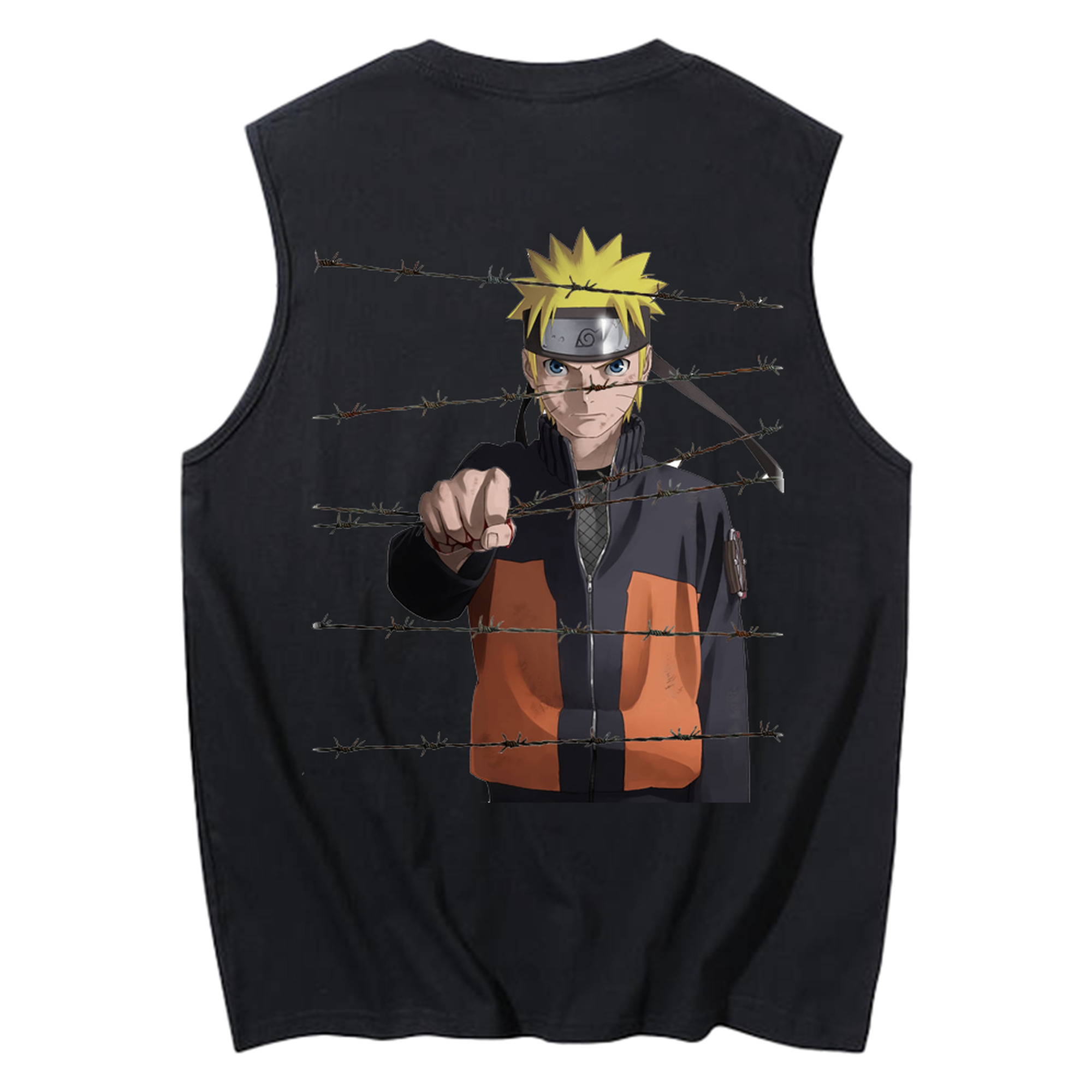 （画像用） NARUTO -ナルト- うずまき ナルト Uzumaki Naruto コットン100％タンクトップ（背面プリント）