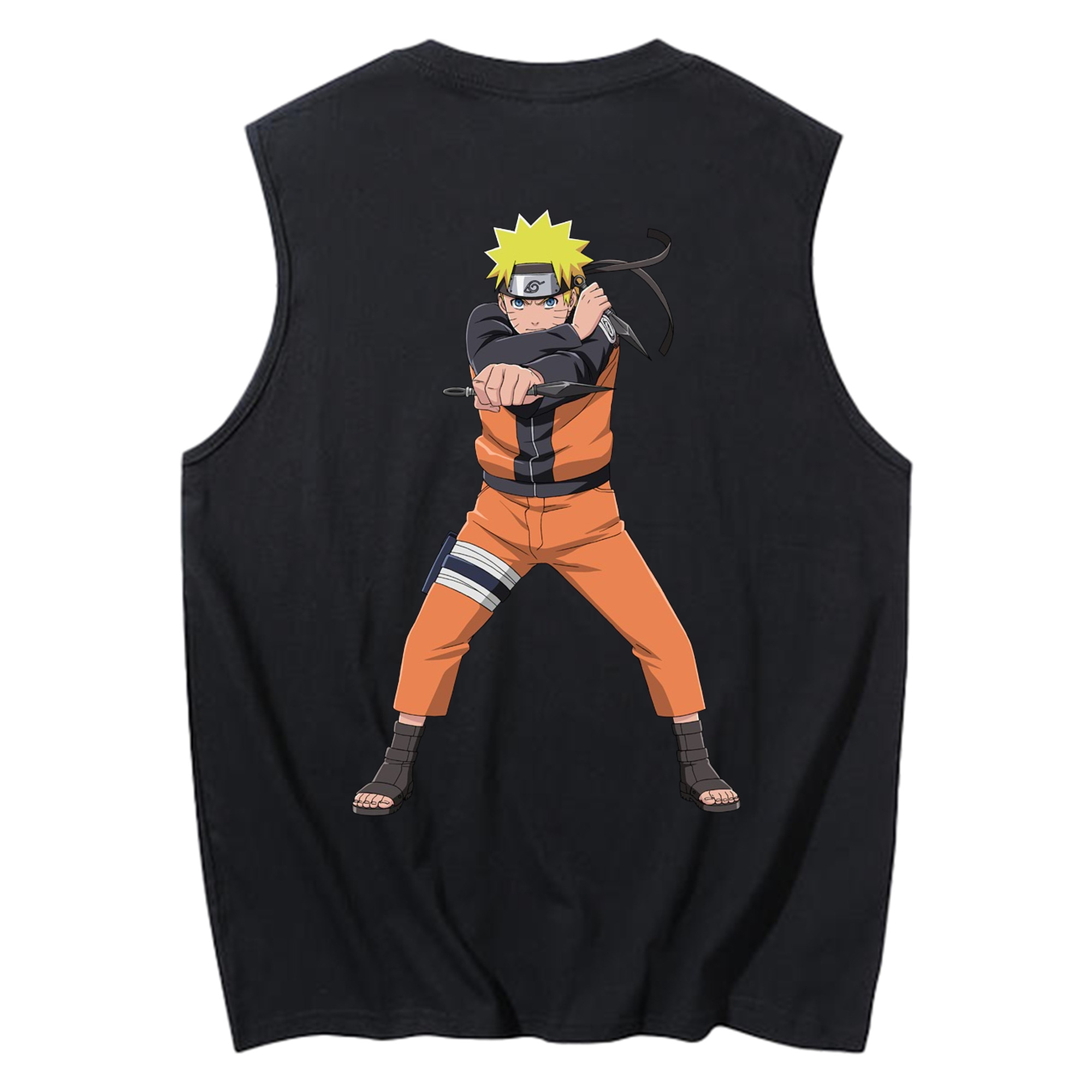 （画像用） NARUTO -ナルト- うずまき ナルト Uzumaki Naruto コットン100％タンクトップ（背面プリント）
