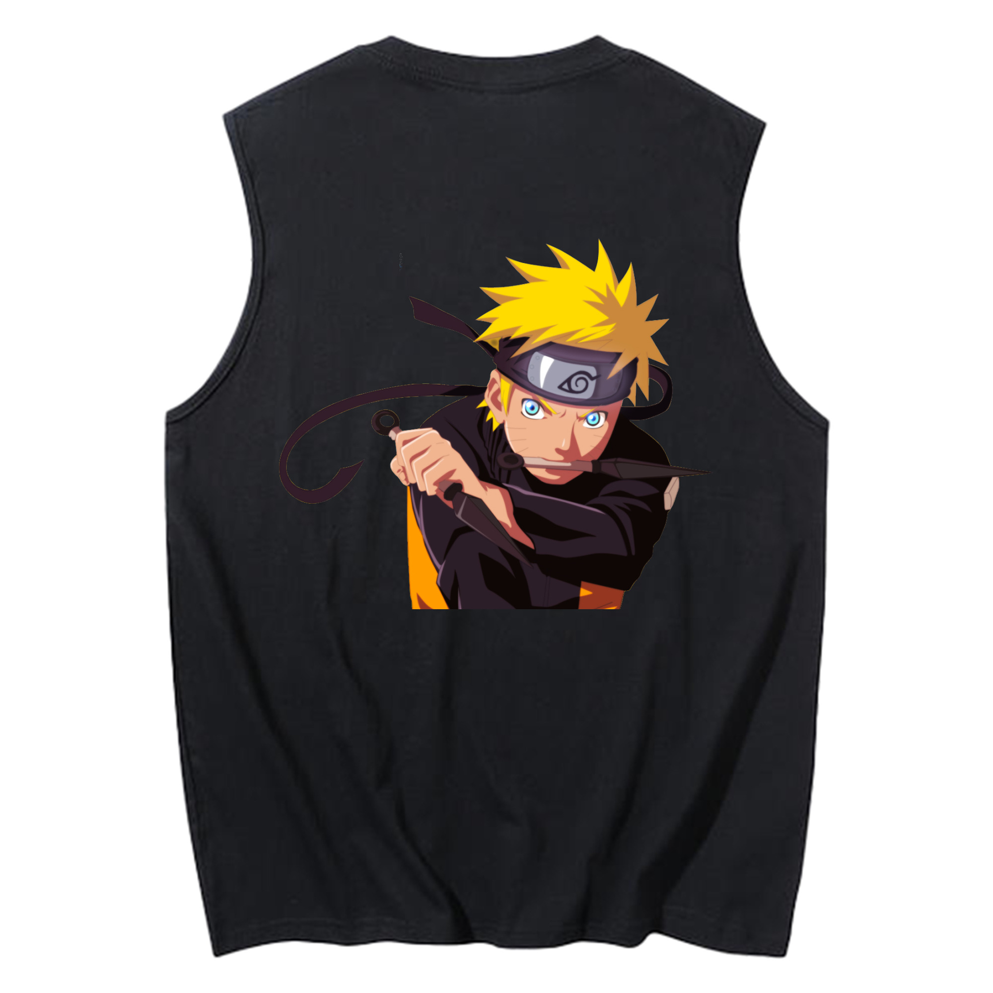 （画像用） NARUTO -ナルト- うずまき ナルト Uzumaki Naruto コットン100％タンクトップ（背面プリント）