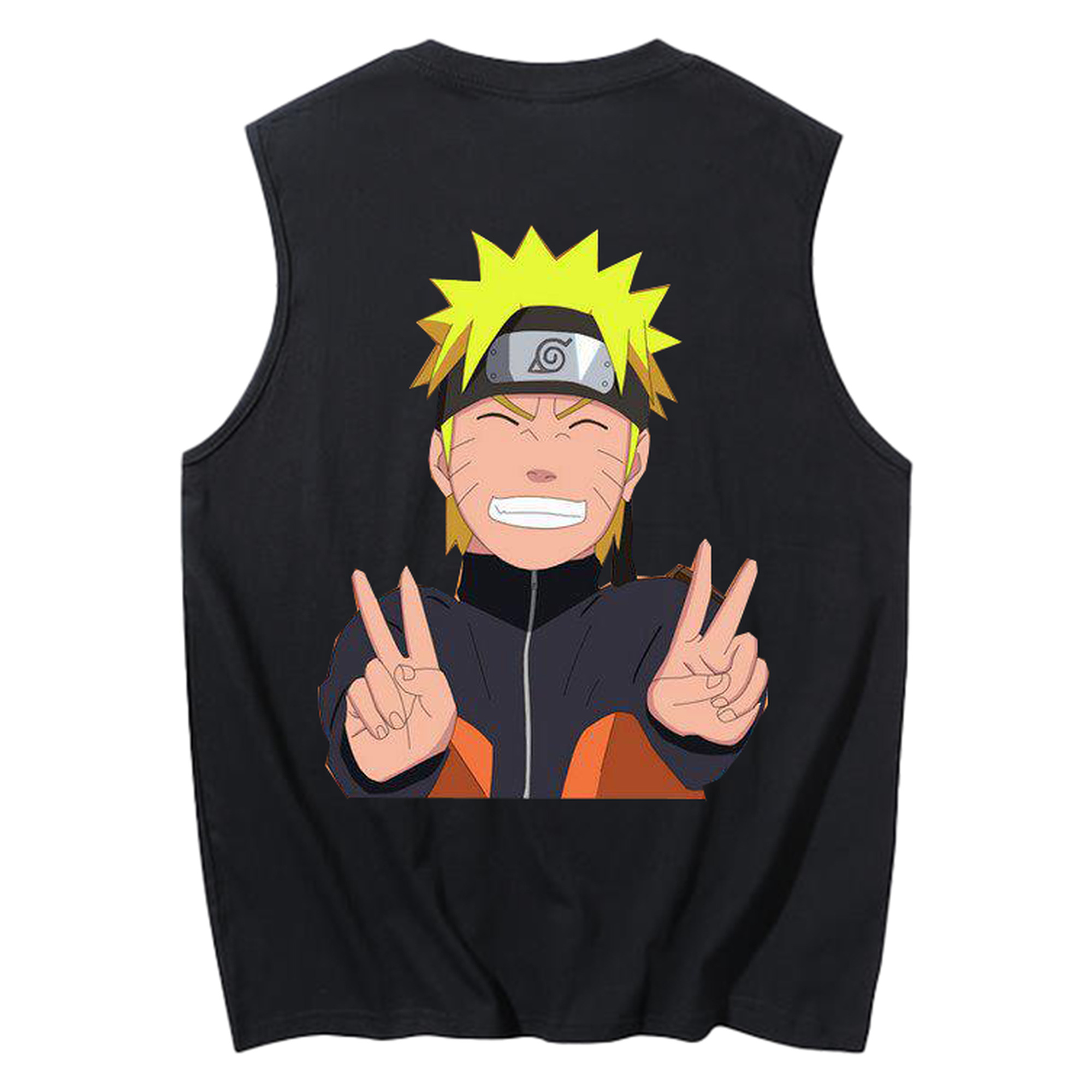 （画像用） NARUTO -ナルト- うずまき ナルト Uzumaki Naruto コットン100％タンクトップ（背面プリント）