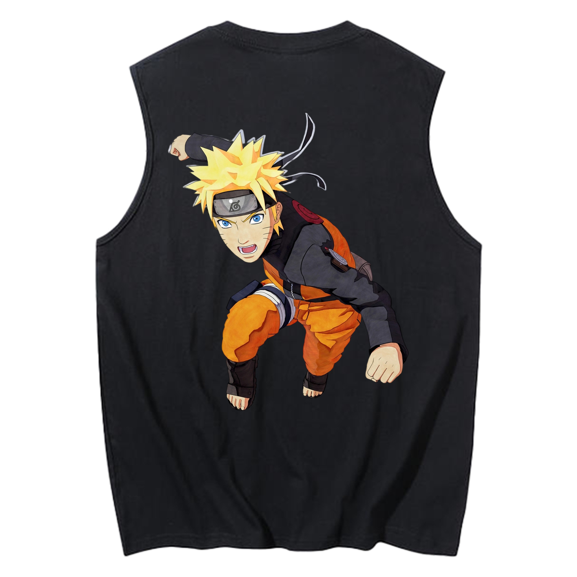 （画像用） NARUTO -ナルト- うずまき ナルト Uzumaki Naruto コットン100％タンクトップ（背面プリント）