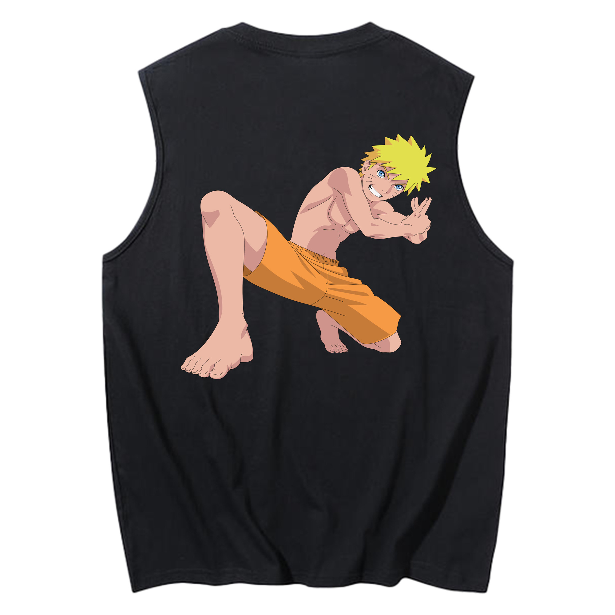 （画像用） NARUTO -ナルト- うずまき ナルト Uzumaki Naruto コットン100％タンクトップ（背面プリント）