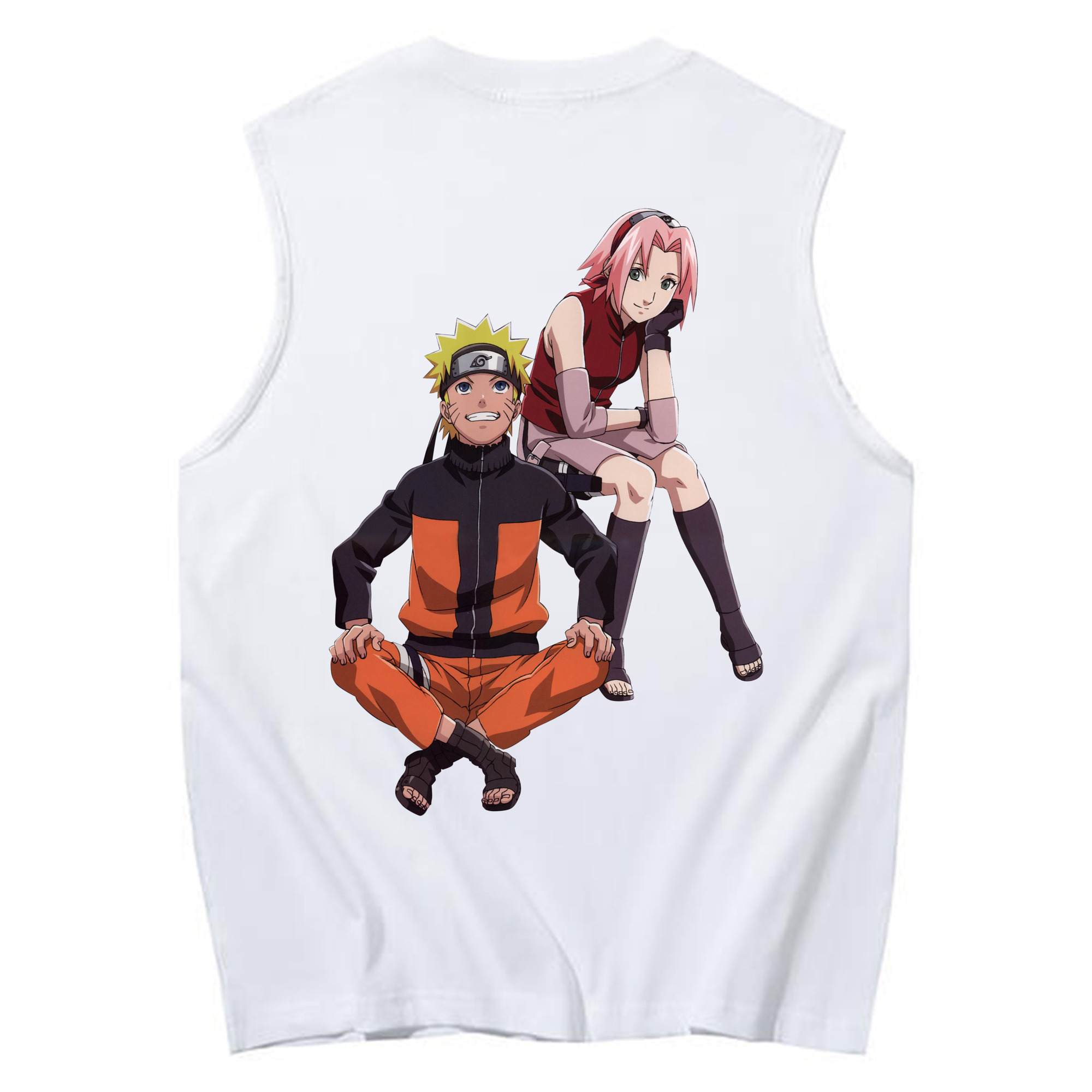（画像用） NARUTO -ナルト- うずまき ナルト Uzumaki Naruto コットン100％タンクトップ（背面プリント）