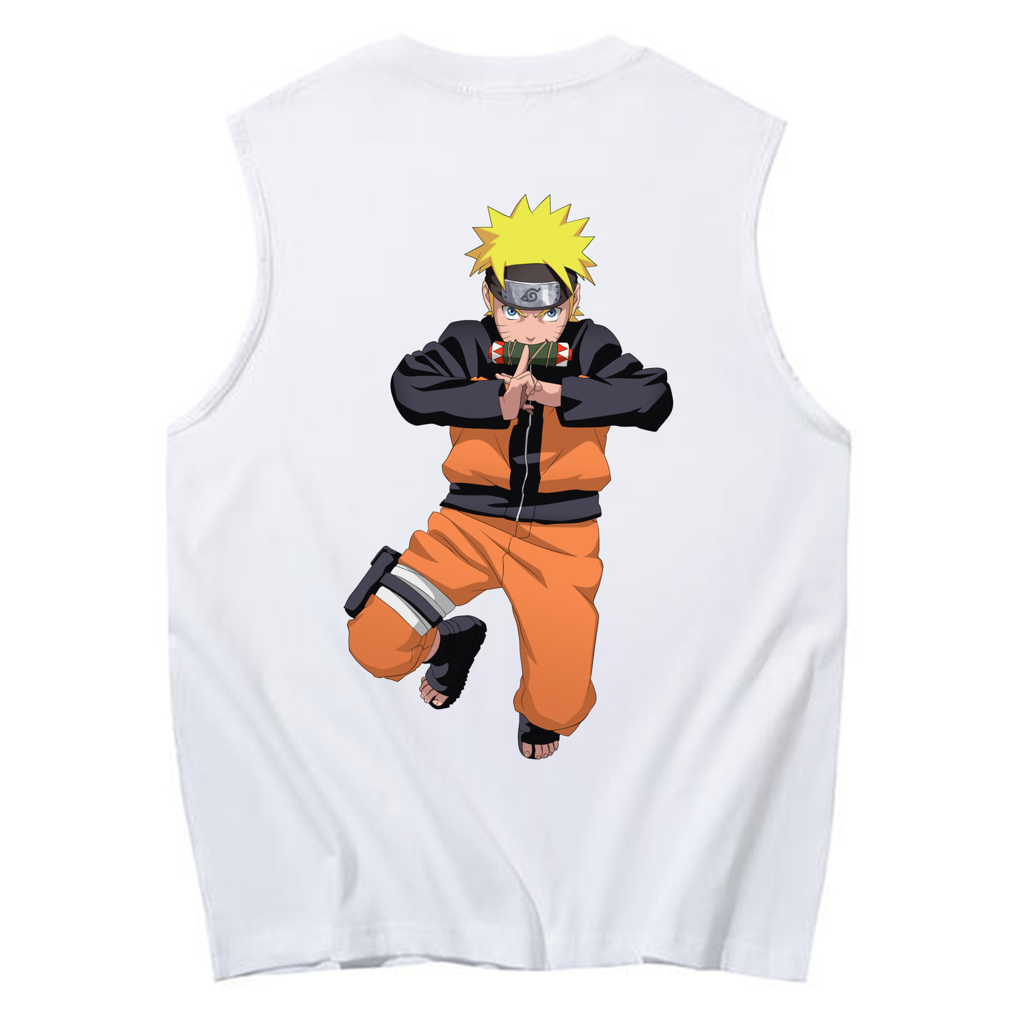 （画像用） NARUTO -ナルト- うずまき ナルト Uzumaki Naruto コットン100％タンクトップ（背面プリント）