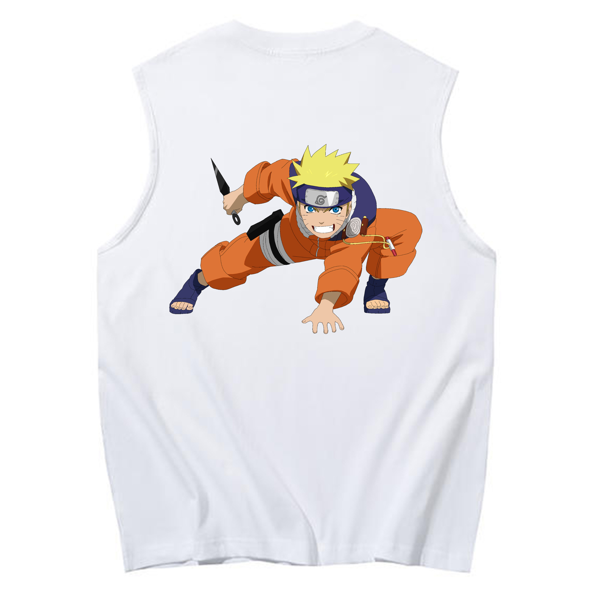 （画像用） NARUTO -ナルト- うずまき ナルト Uzumaki Naruto コットン100％タンクトップ（背面プリント）