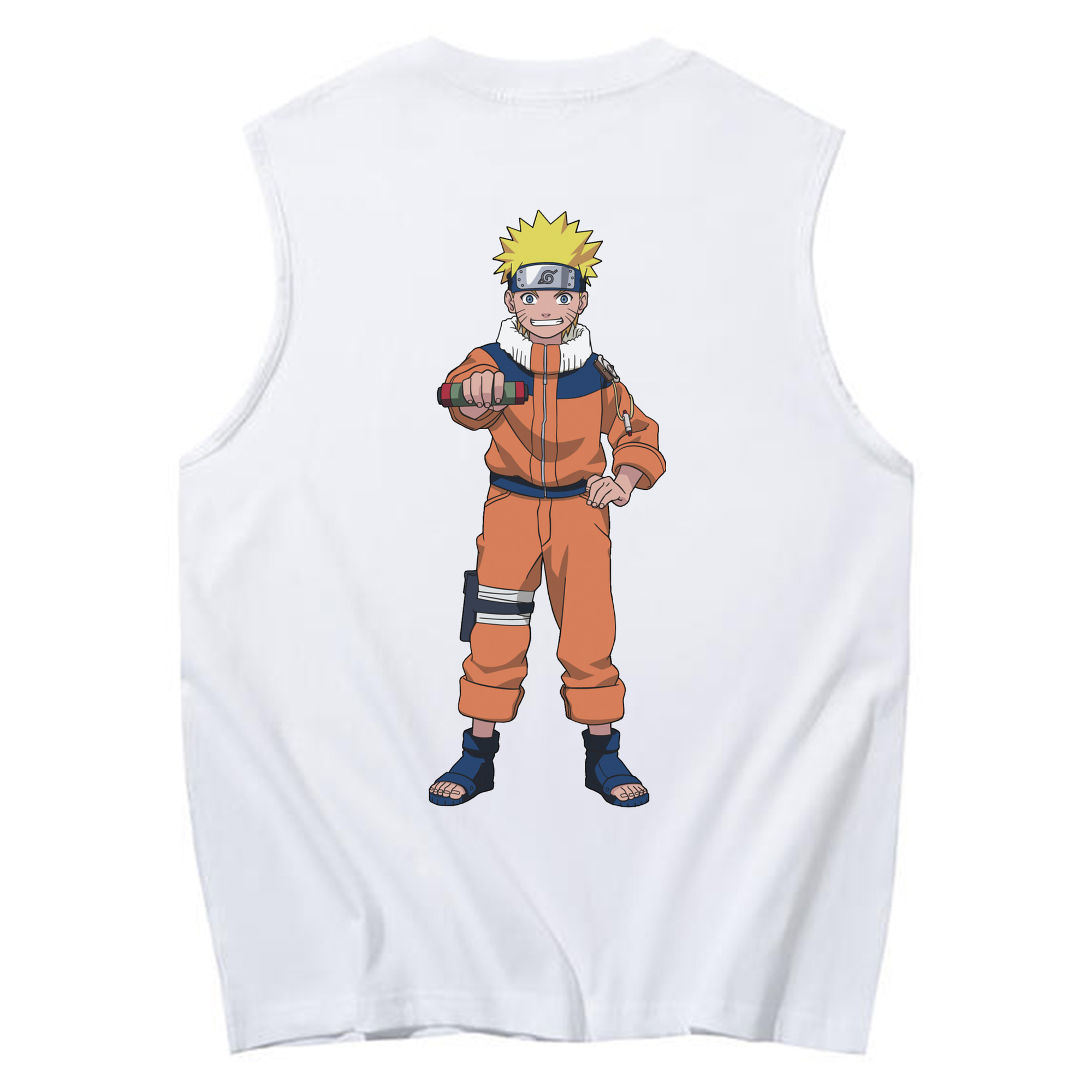 （画像用） NARUTO -ナルト- うずまき ナルト Uzumaki Naruto コットン100％タンクトップ（背面プリント）