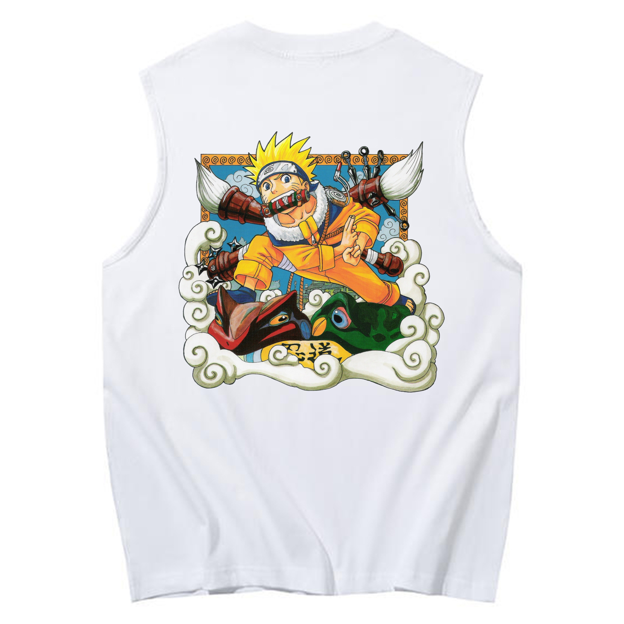 （画像用） NARUTO -ナルト- うずまき ナルト Uzumaki Naruto コットン100％タンクトップ（背面プリント）