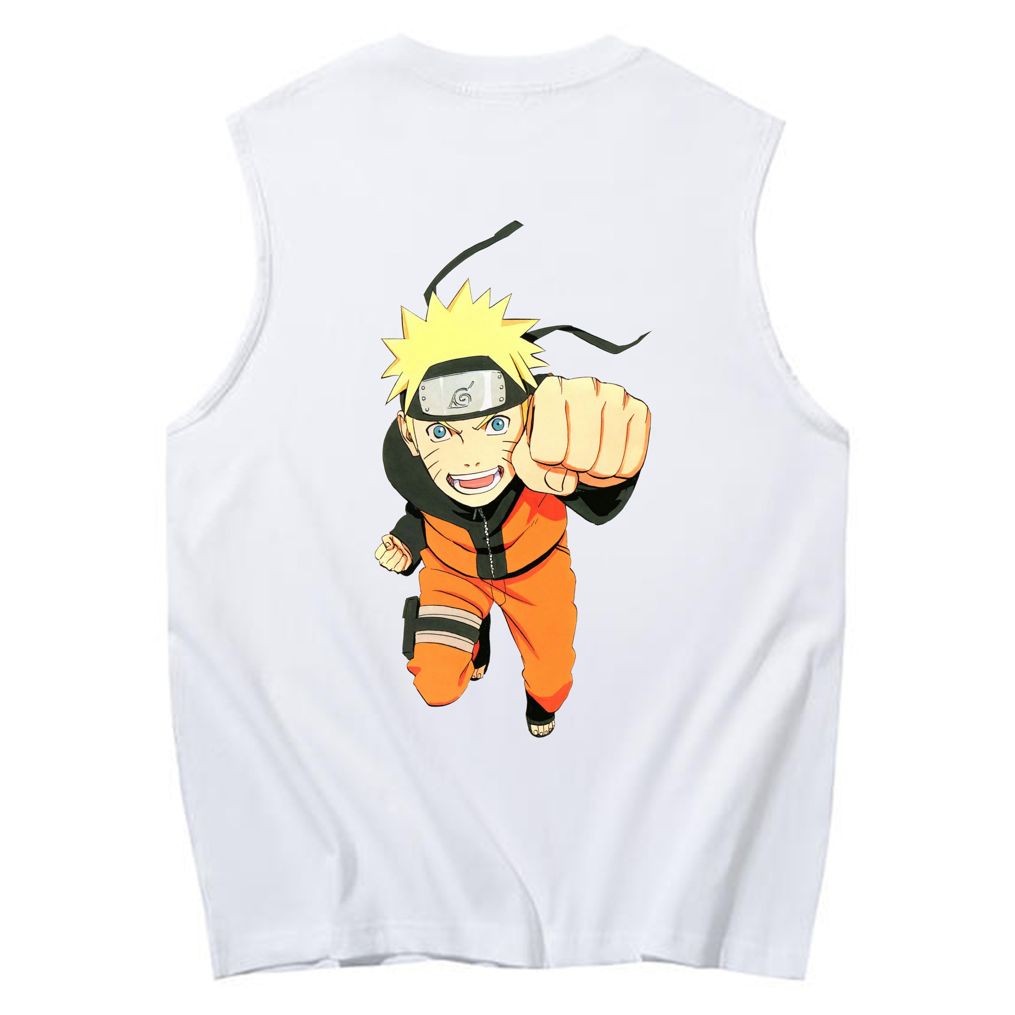 （画像用） NARUTO -ナルト- うずまき ナルト Uzumaki Naruto コットン100％タンクトップ（背面プリント）