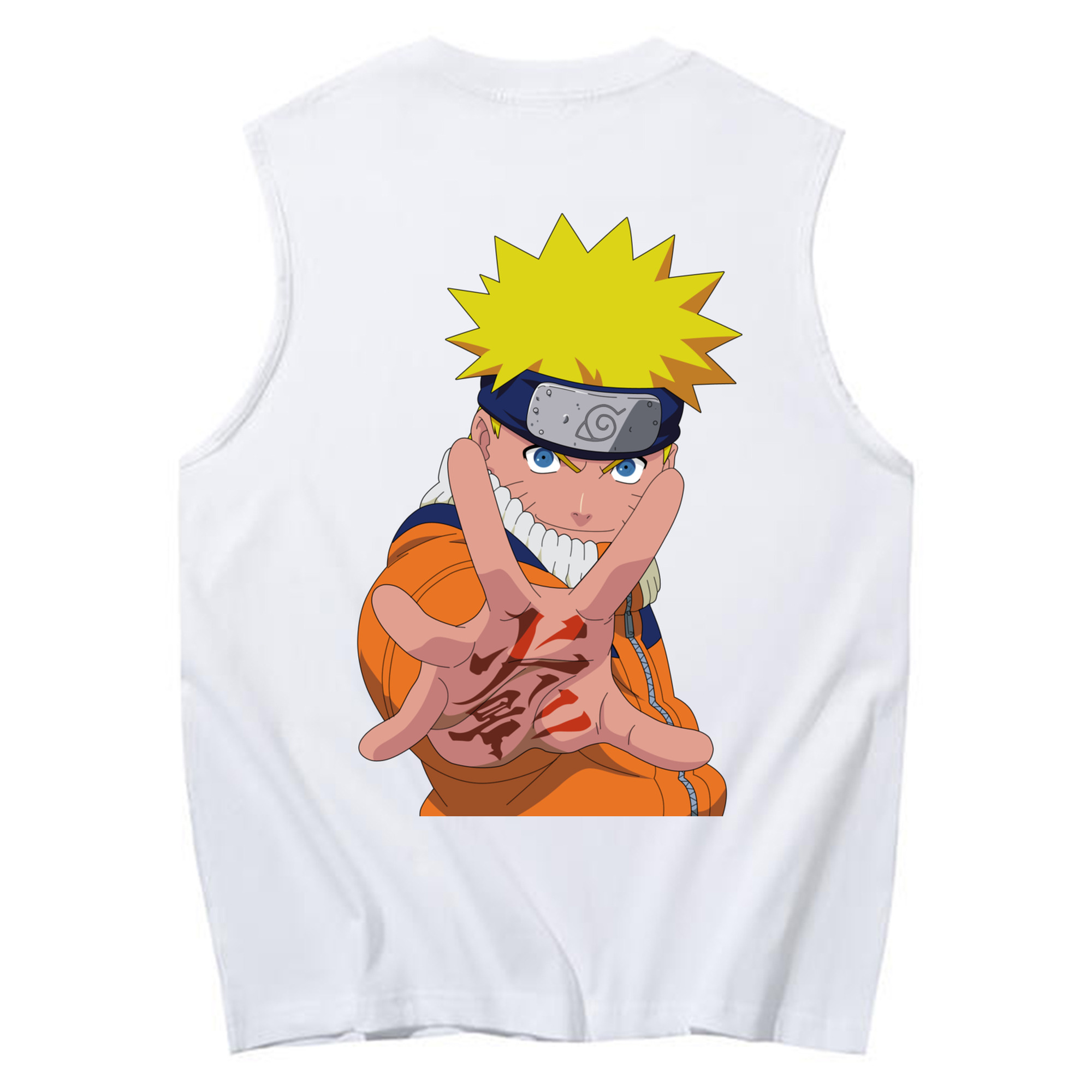 （画像用） NARUTO -ナルト- うずまき ナルト Uzumaki Naruto コットン100％タンクトップ（背面プリント）