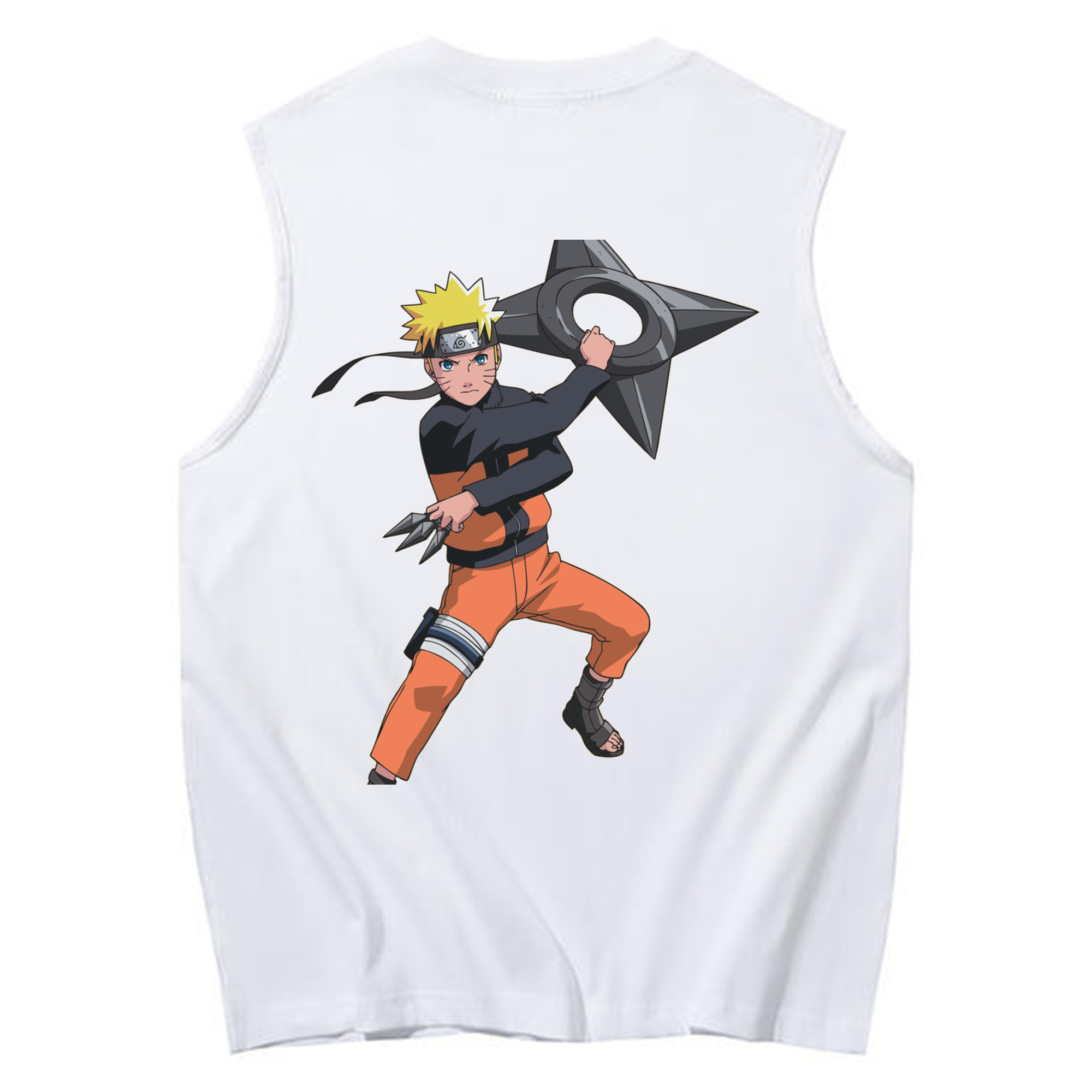 （画像用） NARUTO -ナルト- うずまき ナルト Uzumaki Naruto コットン100％タンクトップ（背面プリント）