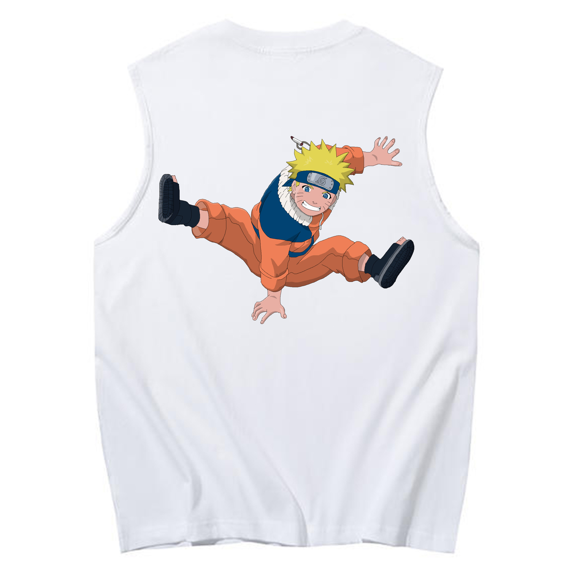 （画像用） NARUTO -ナルト- うずまき ナルト Uzumaki Naruto コットン100％タンクトップ（背面プリント）
