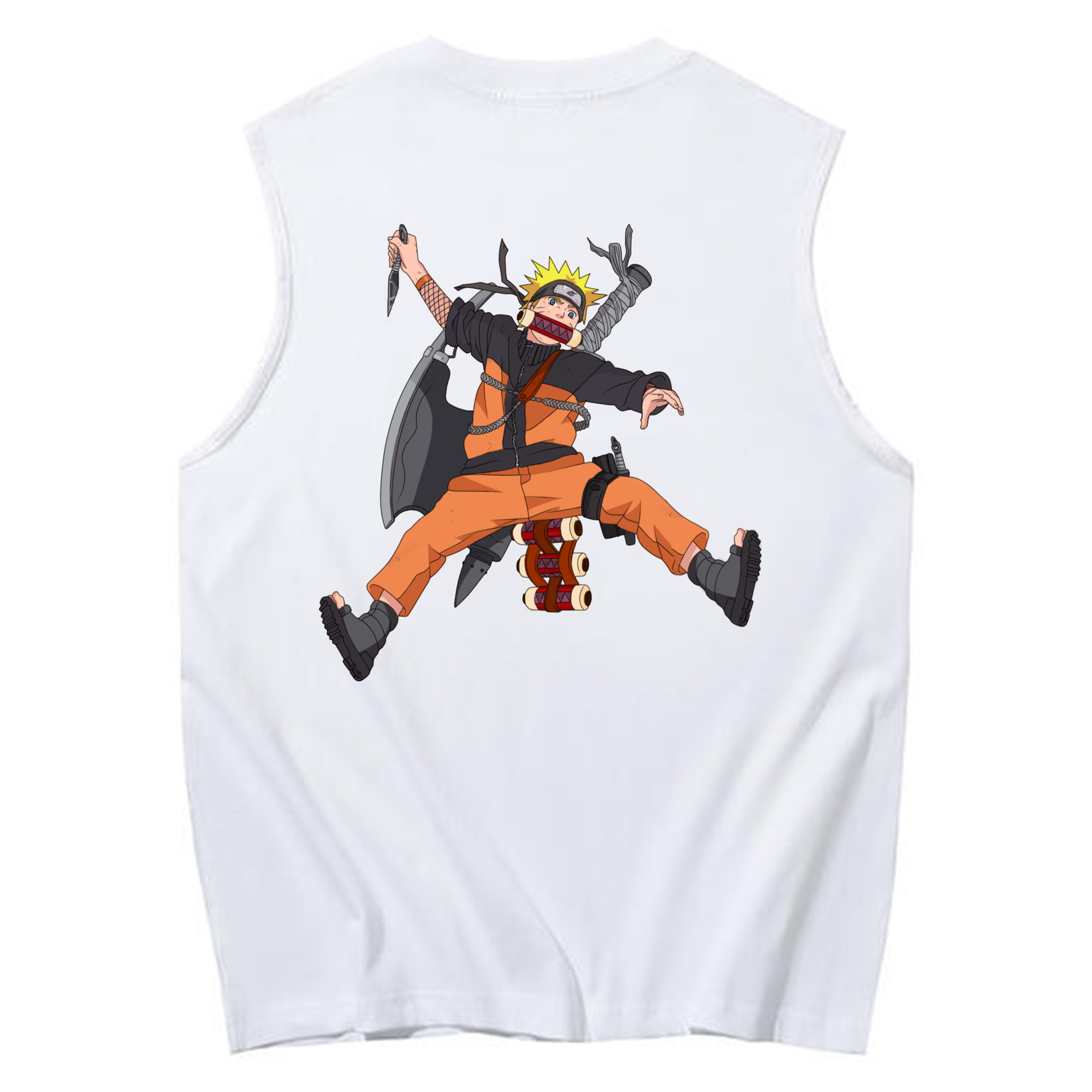 （画像用） NARUTO -ナルト- うずまき ナルト Uzumaki Naruto コットン100％タンクトップ（背面プリント）