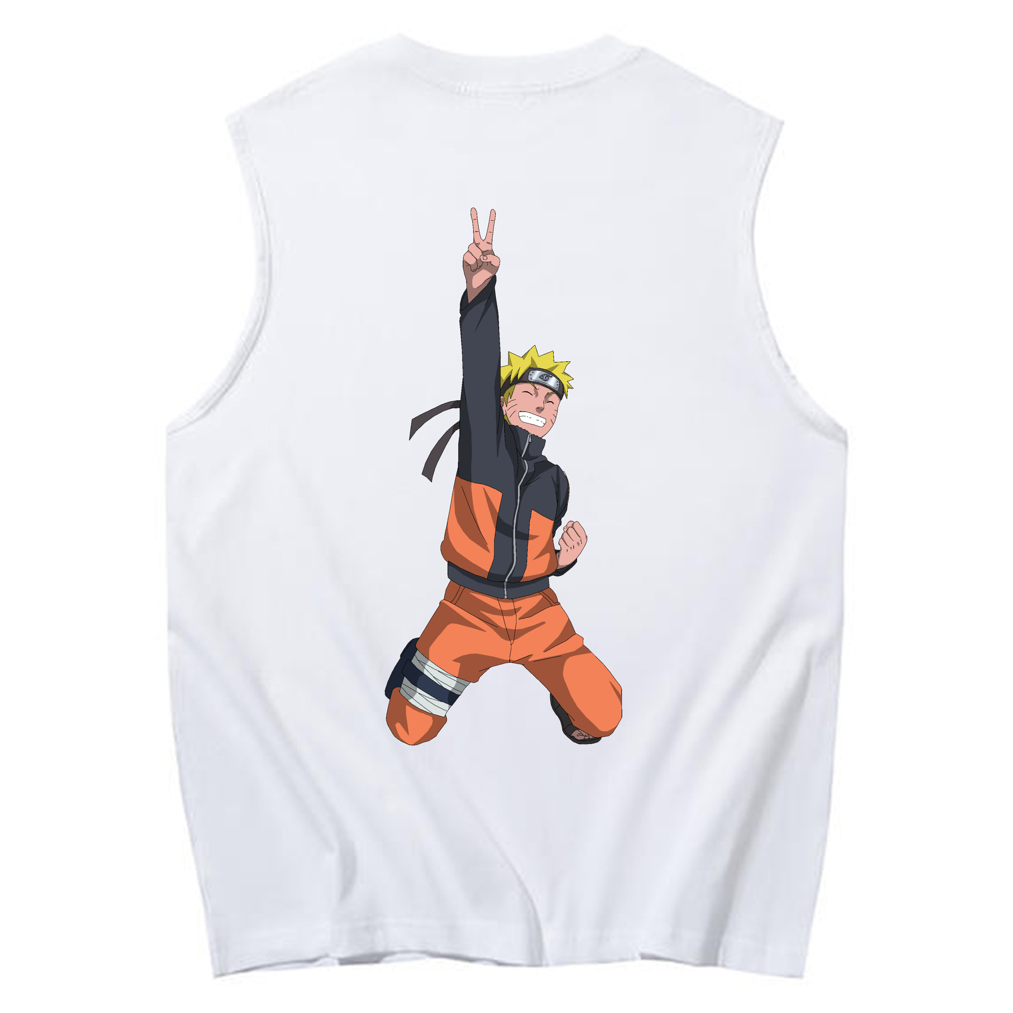 （画像用） NARUTO -ナルト- うずまき ナルト Uzumaki Naruto コットン100％タンクトップ（背面プリント）
