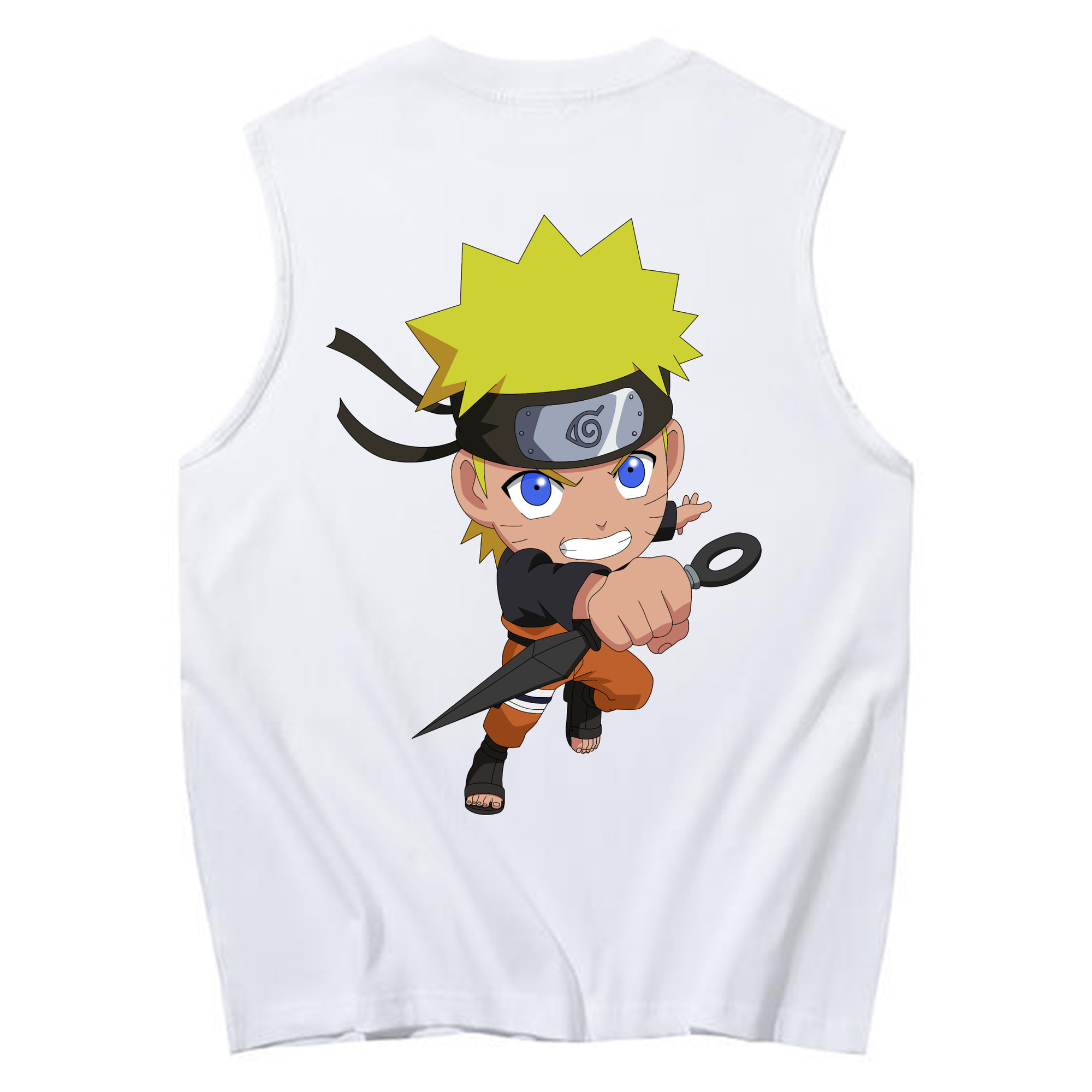 （画像用） NARUTO -ナルト- うずまき ナルト Uzumaki Naruto コットン100％タンクトップ（背面プリント）