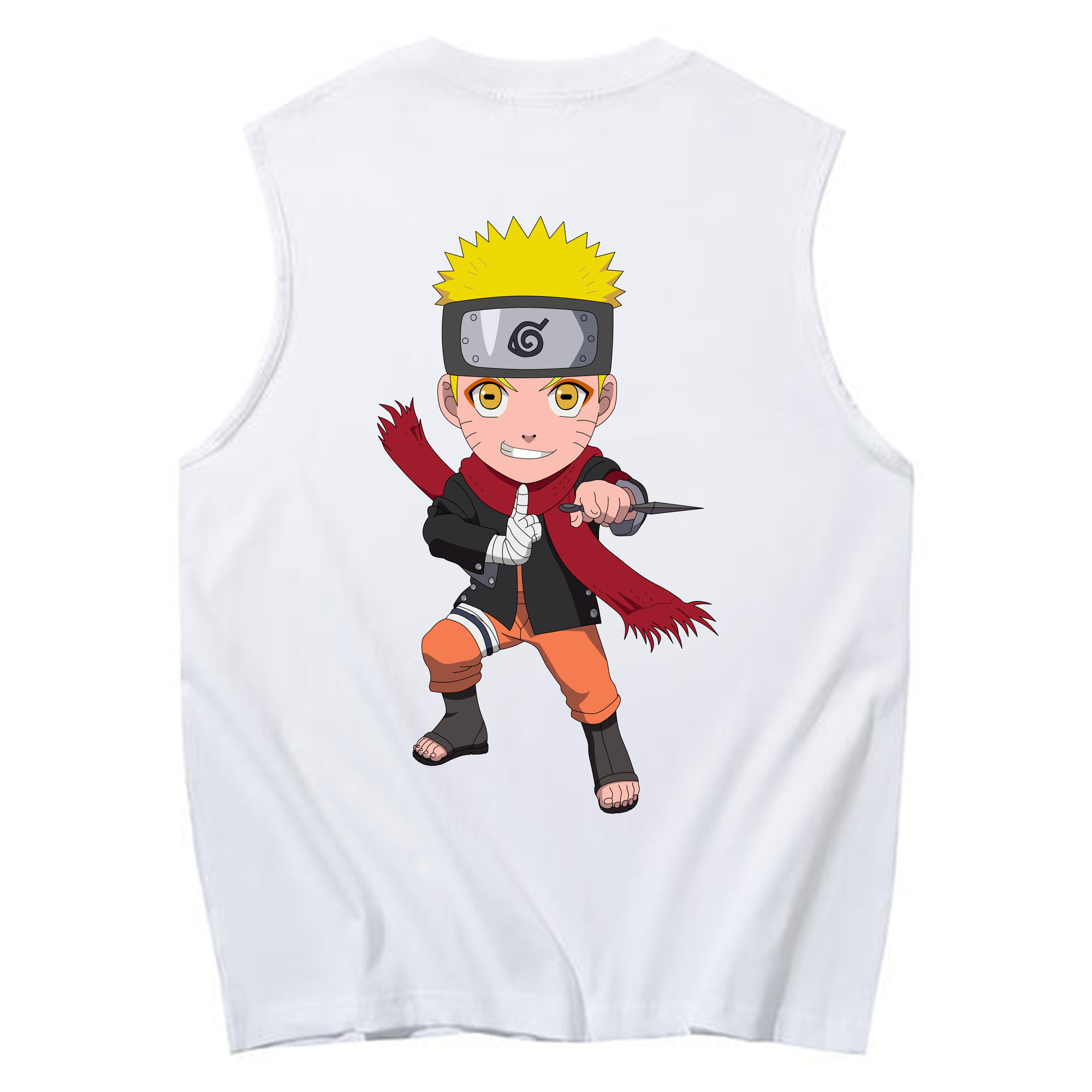 （画像用） NARUTO -ナルト- うずまき ナルト Uzumaki Naruto コットン100％タンクトップ（背面プリント）