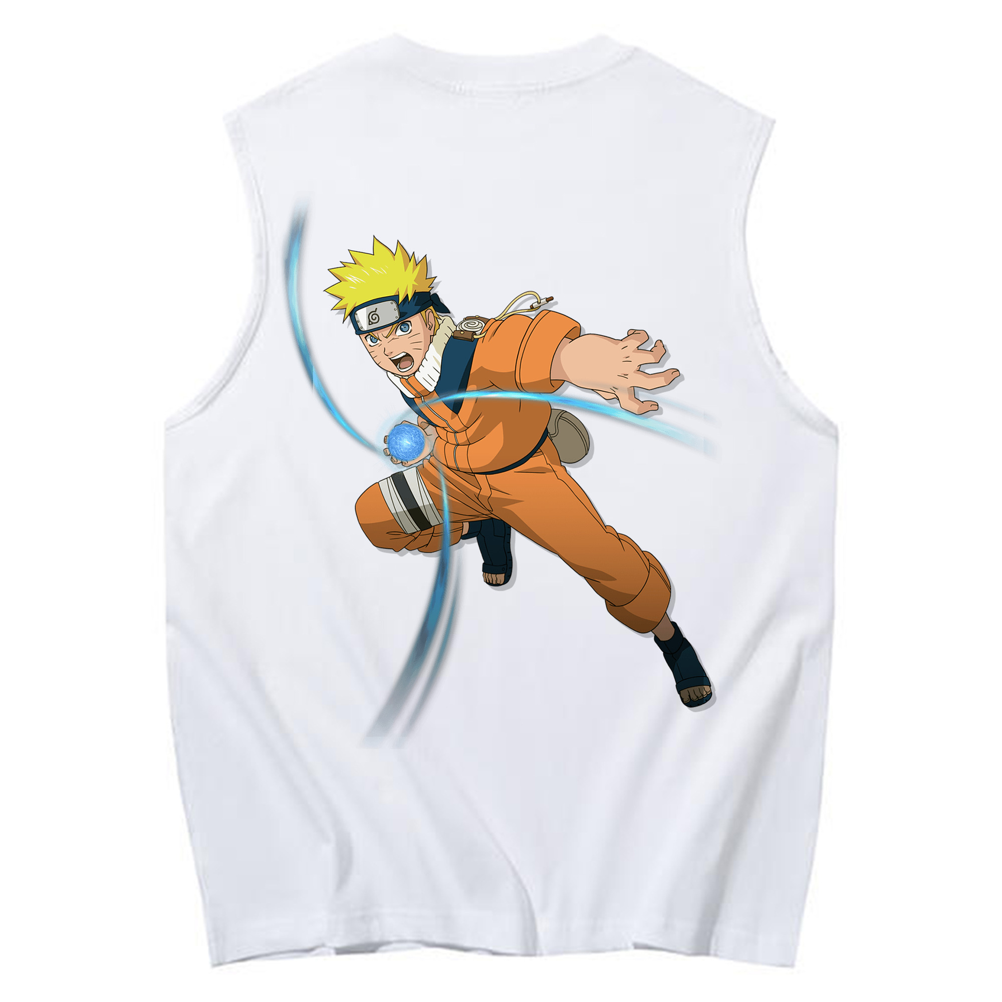 （画像用） NARUTO -ナルト- うずまき ナルト Uzumaki Naruto コットン100％タンクトップ（背面プリント）