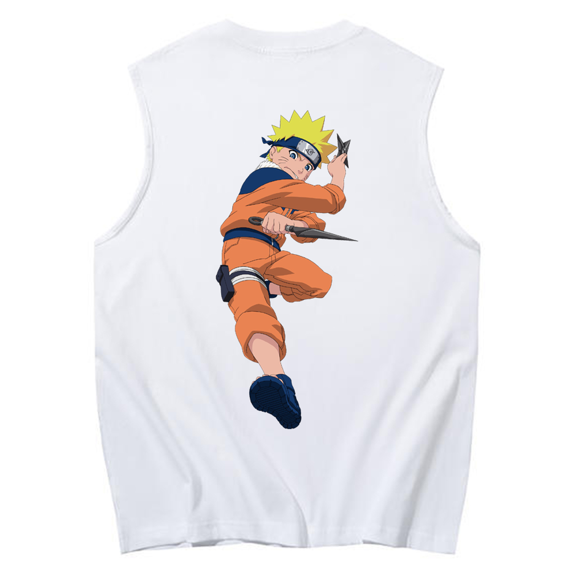 （画像用） NARUTO -ナルト- うずまき ナルト Uzumaki Naruto コットン100％タンクトップ（背面プリント）