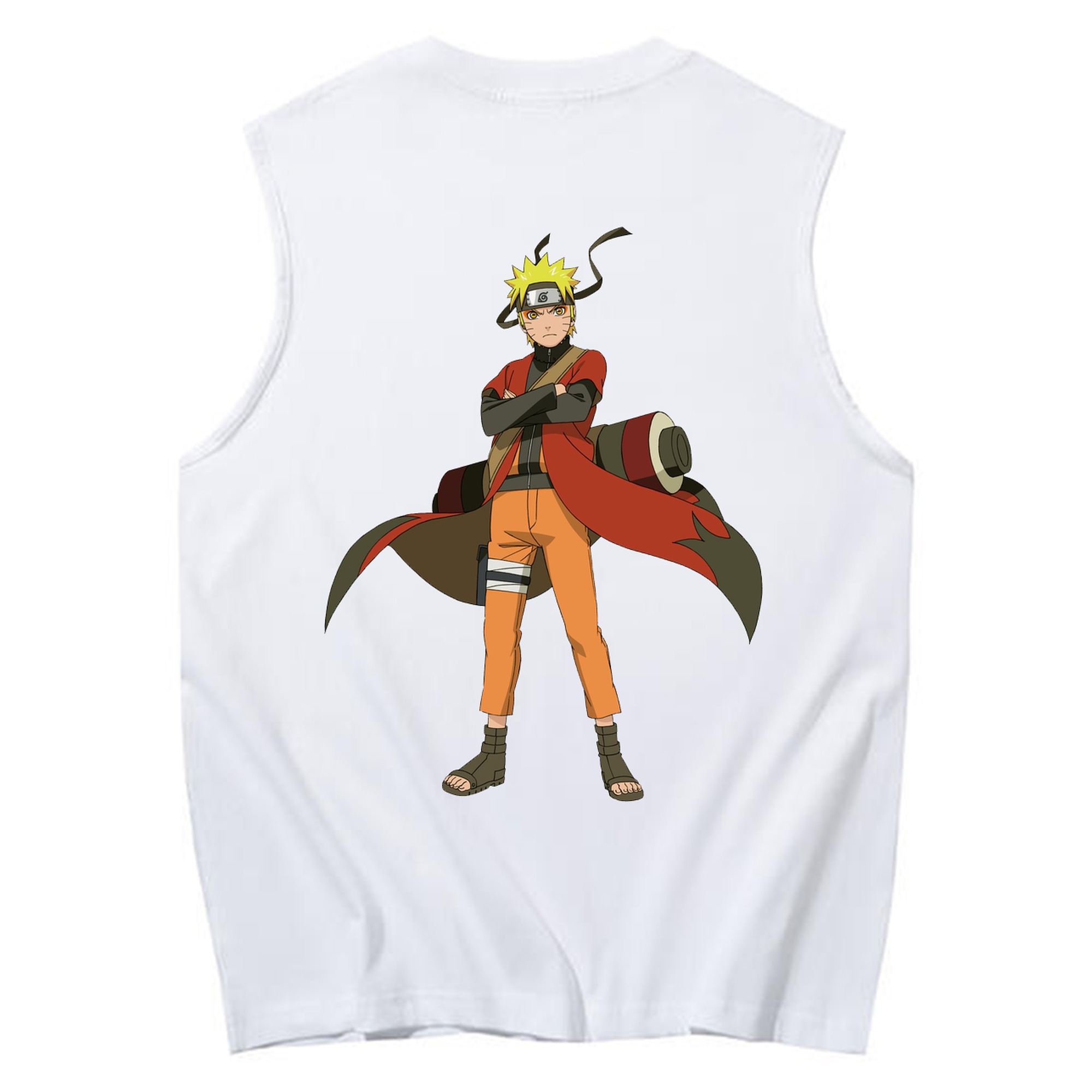 （画像用） NARUTO -ナルト- うずまき ナルト Uzumaki Naruto コットン100％タンクトップ（背面プリント）