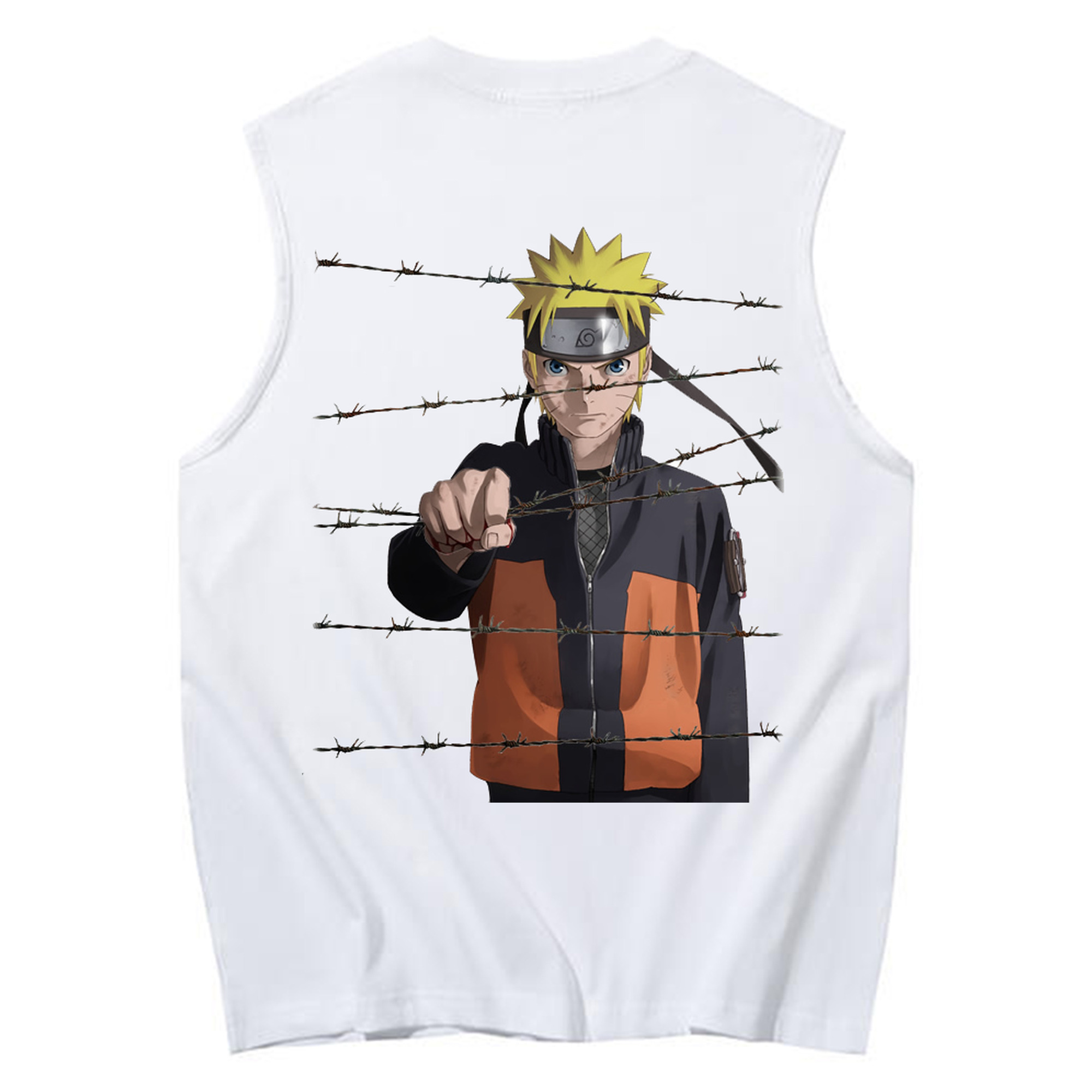 （画像用） NARUTO -ナルト- うずまき ナルト Uzumaki Naruto コットン100％タンクトップ（背面プリント）