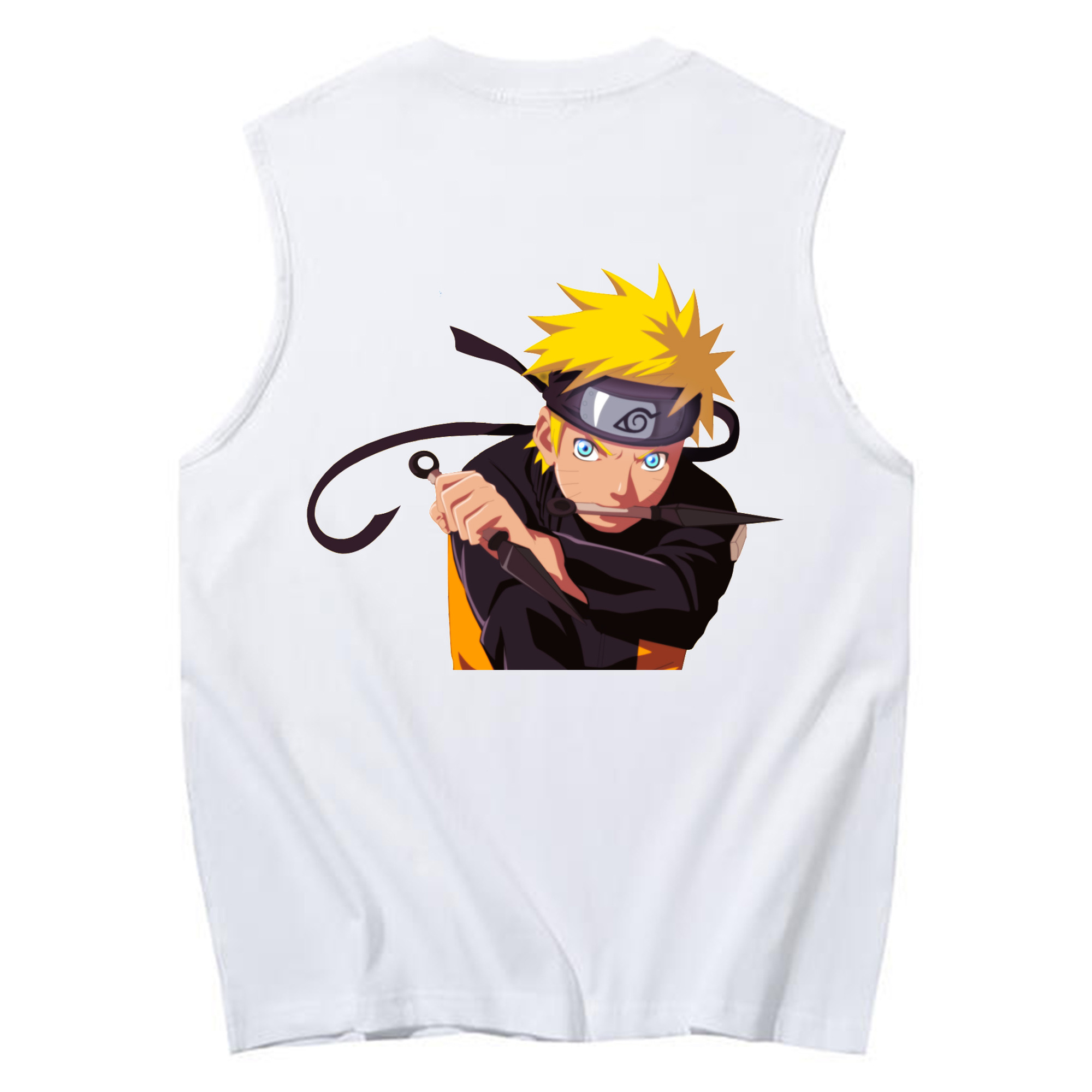 （画像用） NARUTO -ナルト- うずまき ナルト Uzumaki Naruto コットン100％タンクトップ（背面プリント）